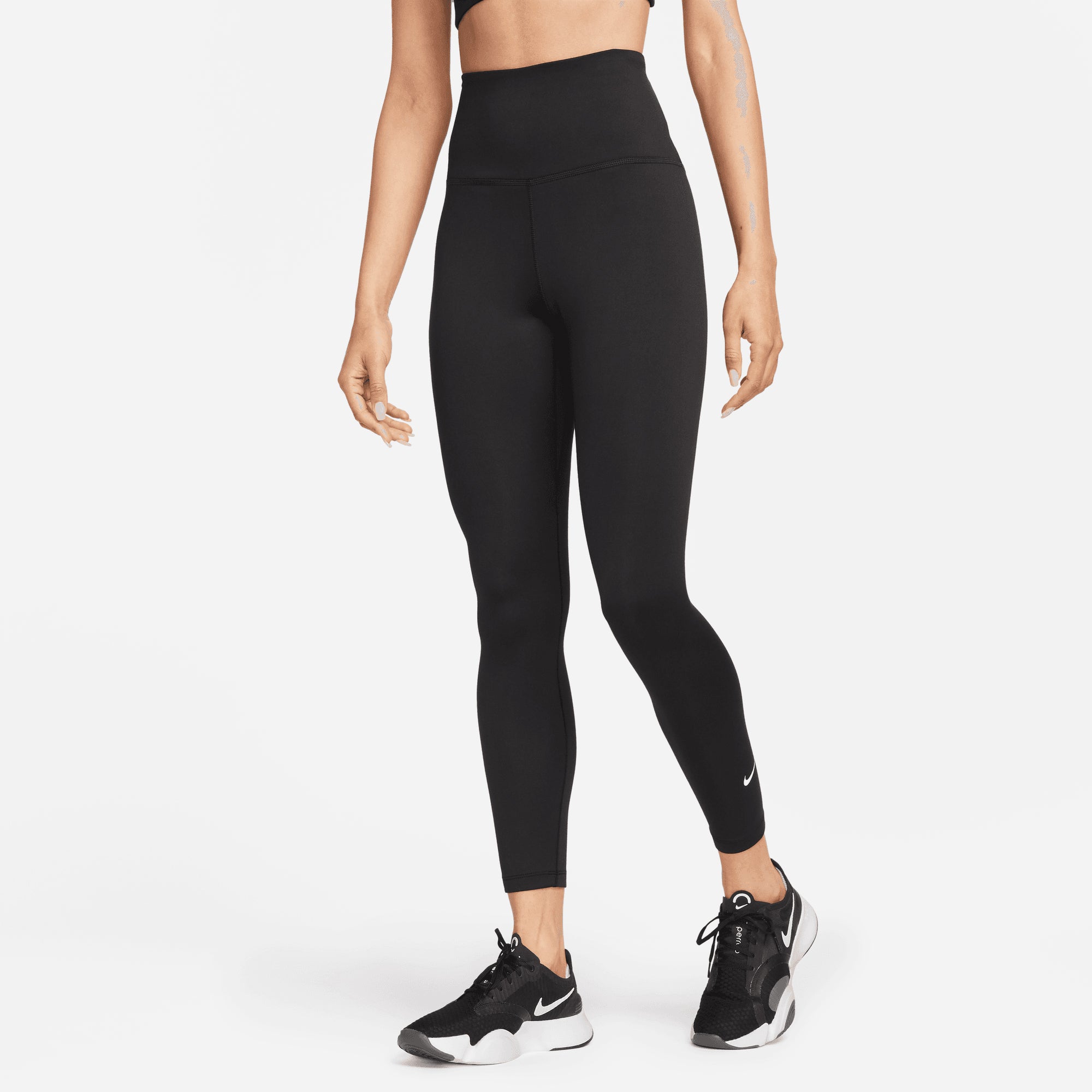 Nike Women's Therma-FIT One High-Waisted 7/8 Leggings in Black/White