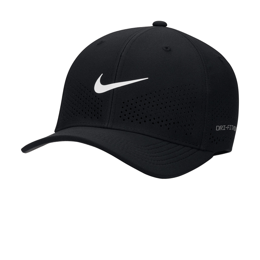 Nike Dri-FIT ADV Rise Structured SwooshFlex Cap in Black/Anthracite/White