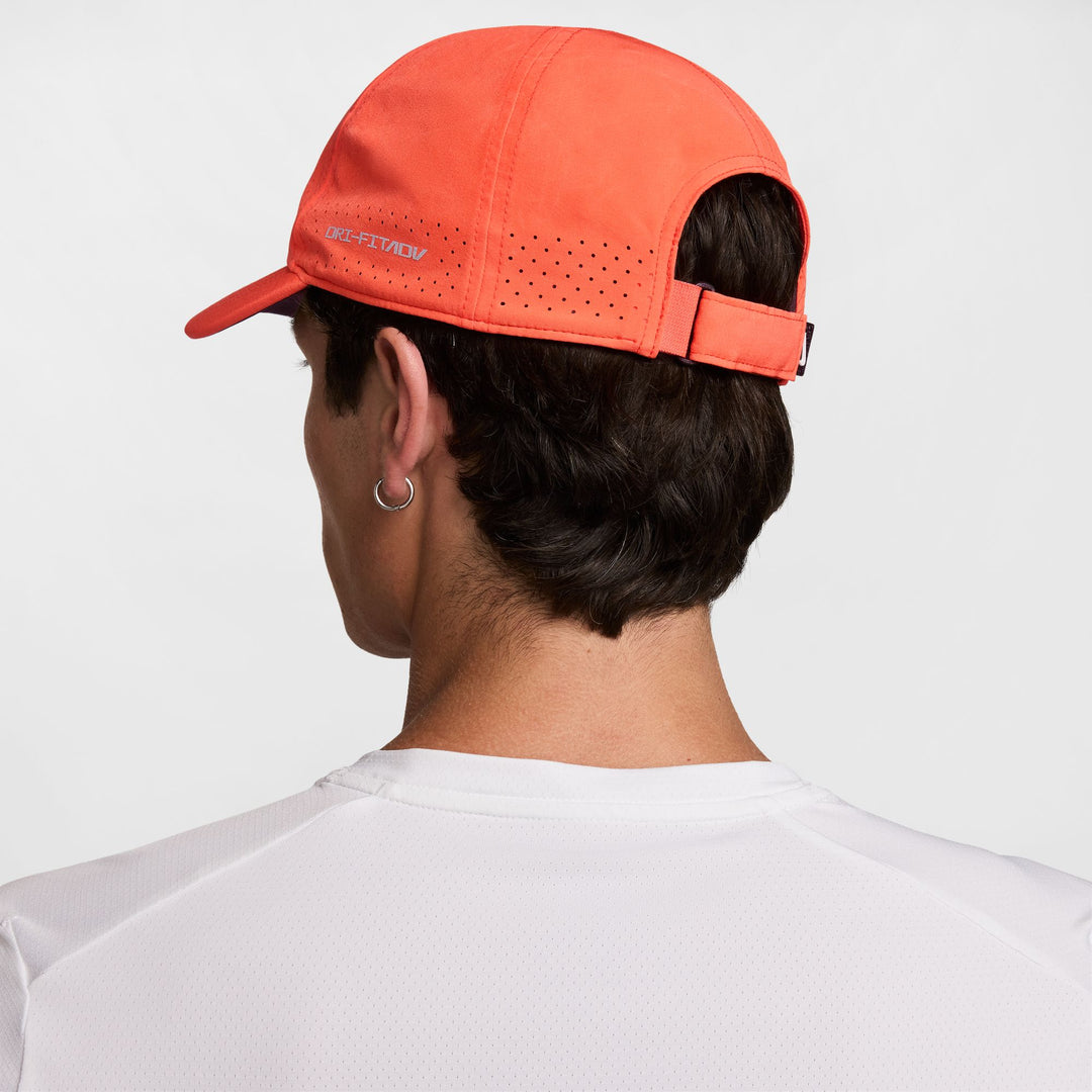 Nike Dri-FIT ADV Club Unstructured Tennis Cap in Turf Orange/White