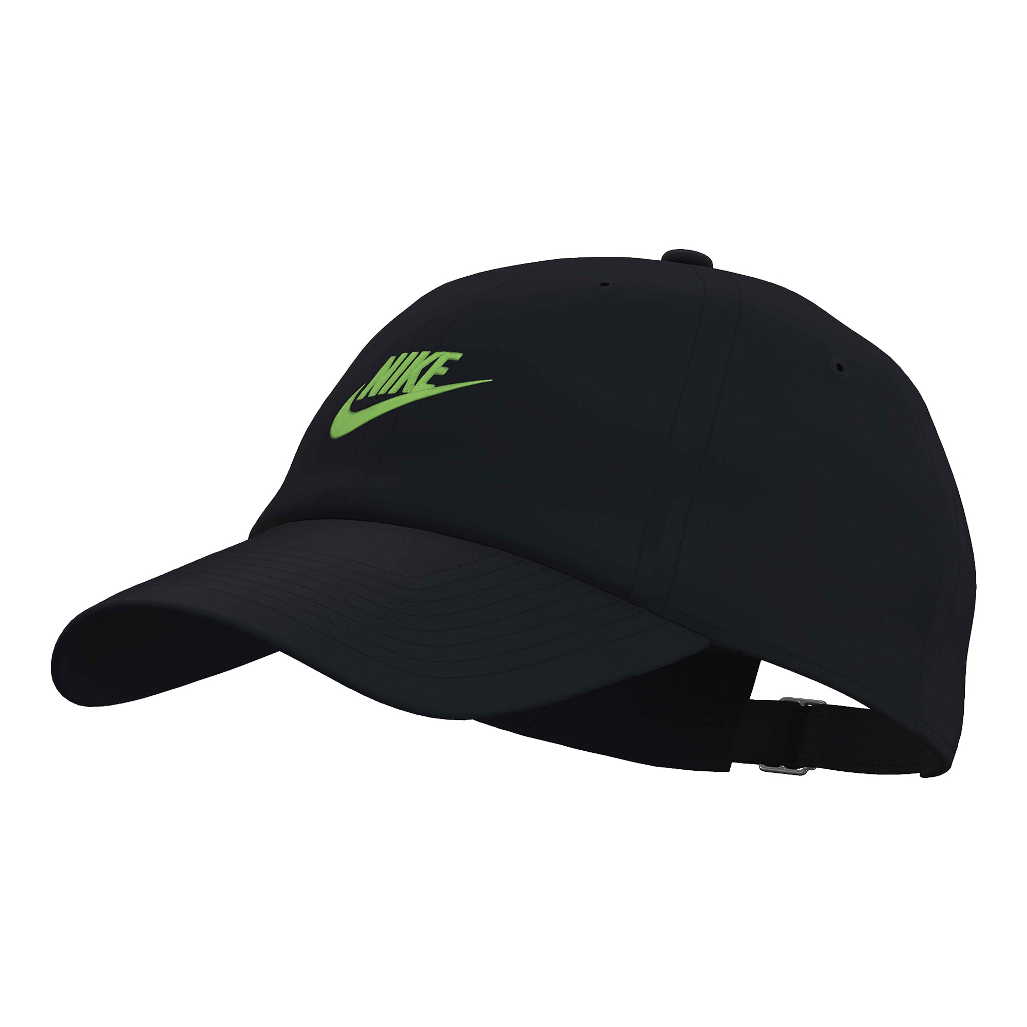 Nike Club Unstructured Futura Wash Cap in Black/Mean Green