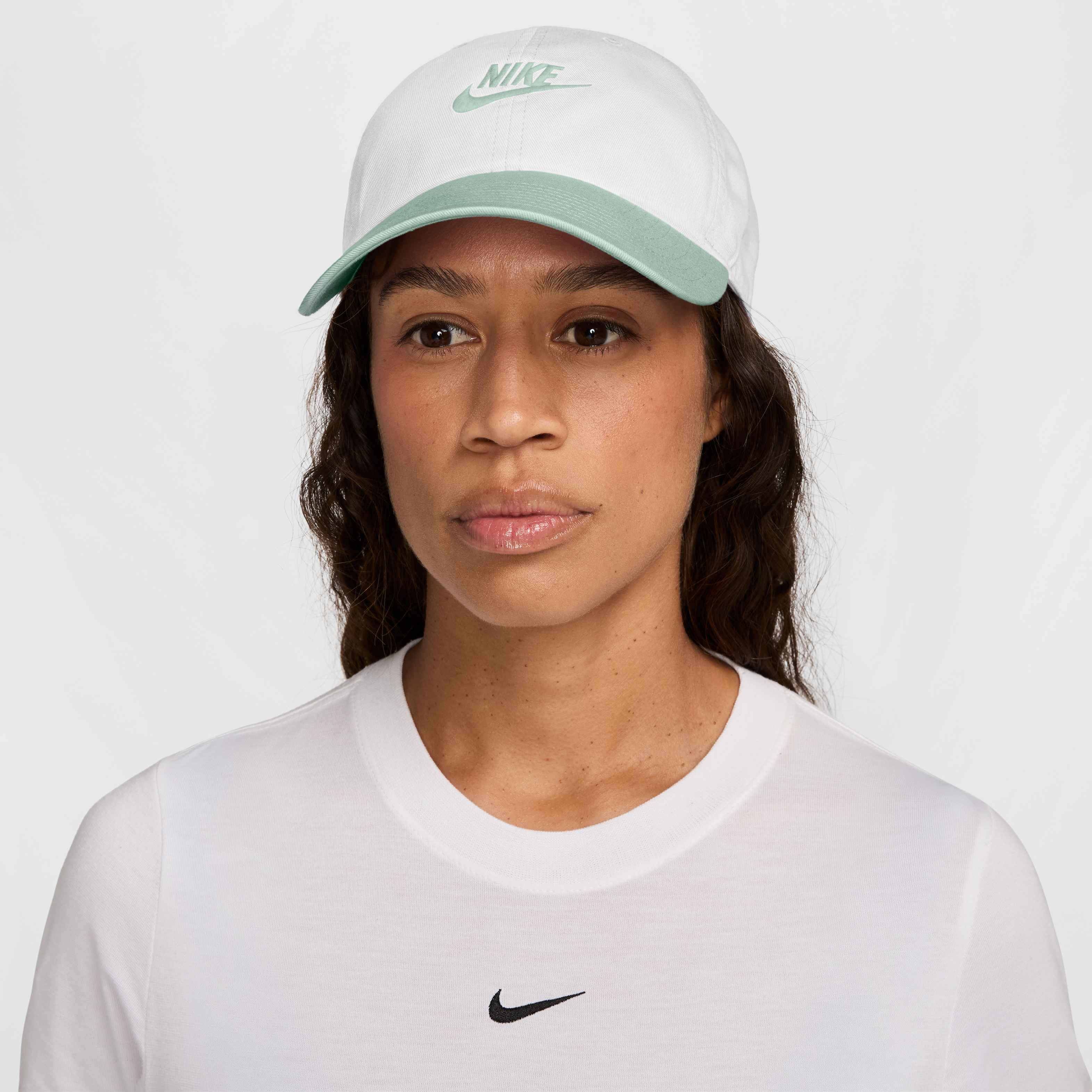 Nike Club Unstructured Futura Wash Cap in White/Steam/Steam