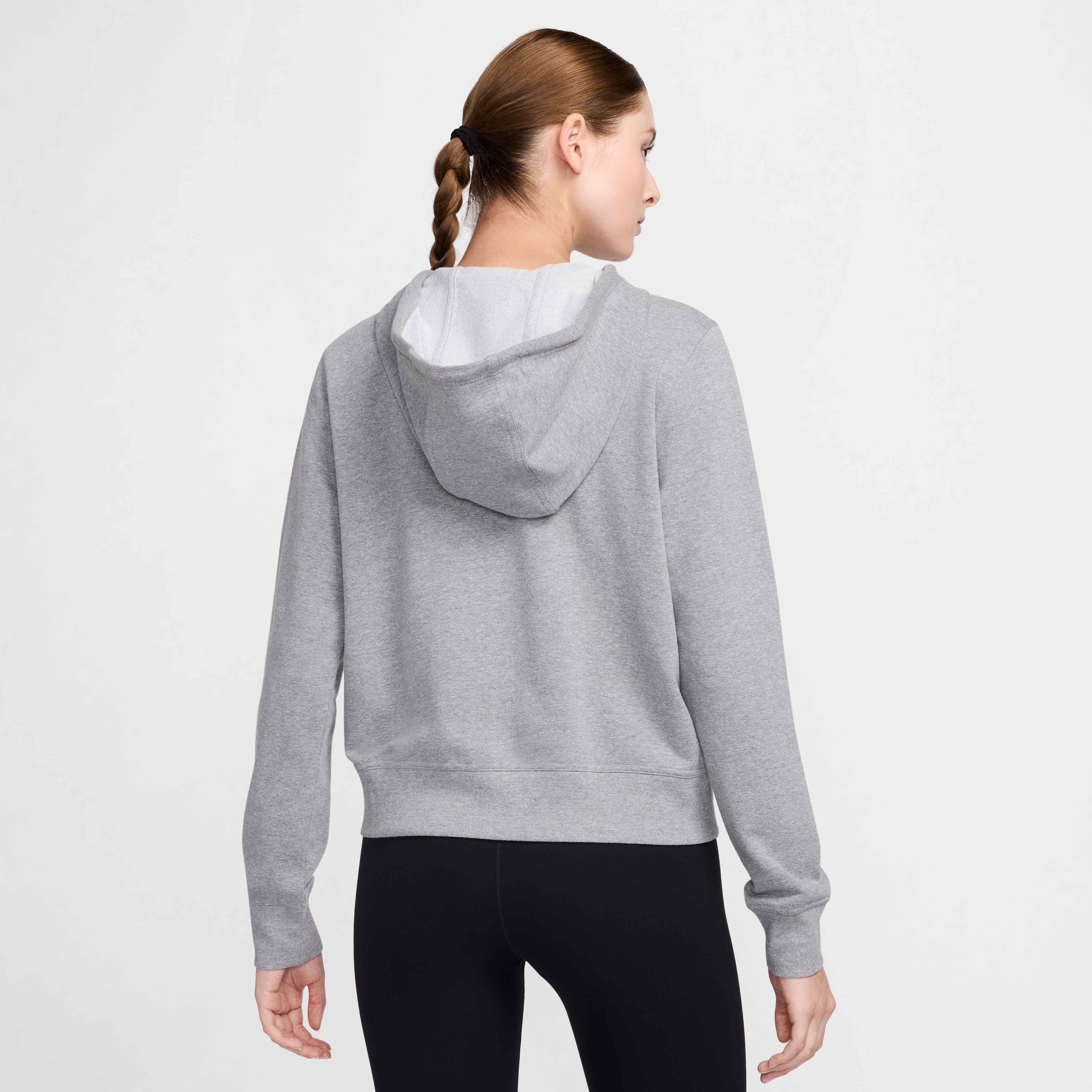 Nike Women's Dri-FIT One Full-Zip French Terry Hoodie in Carbon Heather