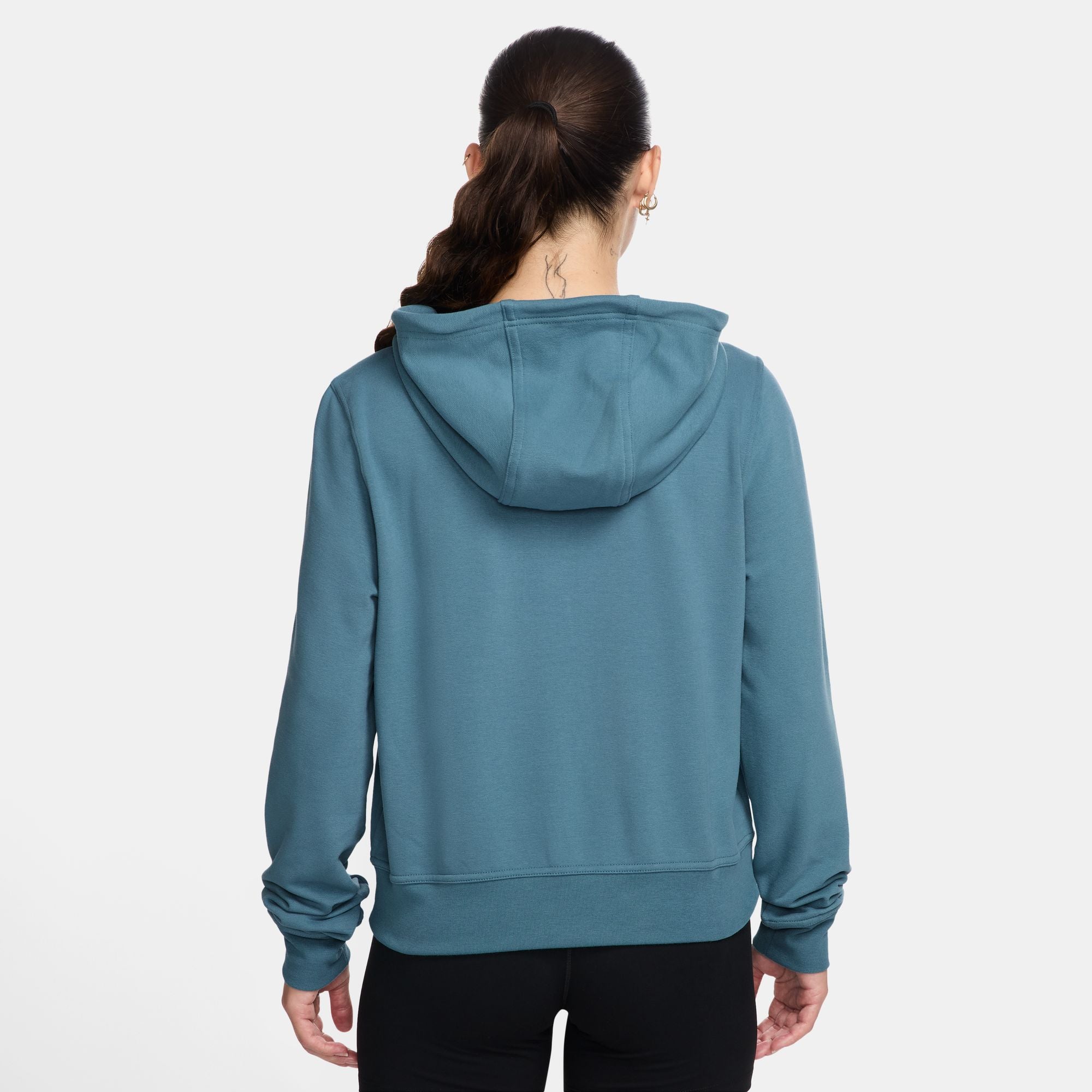 Nike Women's Dri-FIT One Full-Zip French Terry Hoodie in Smokey Blue/Black