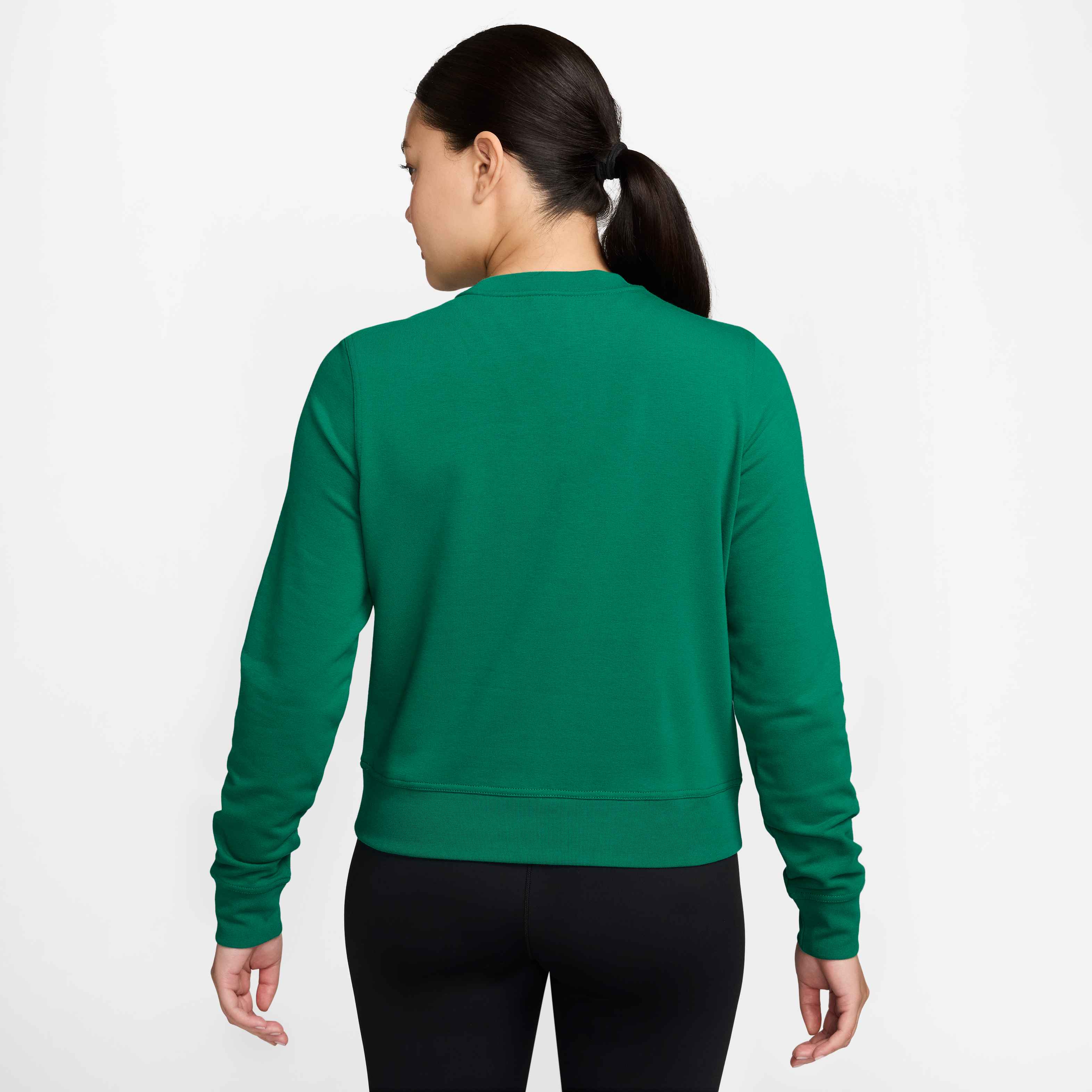 Nike Women's French Terry Crew Neck Sweatshirt in Malachite/White