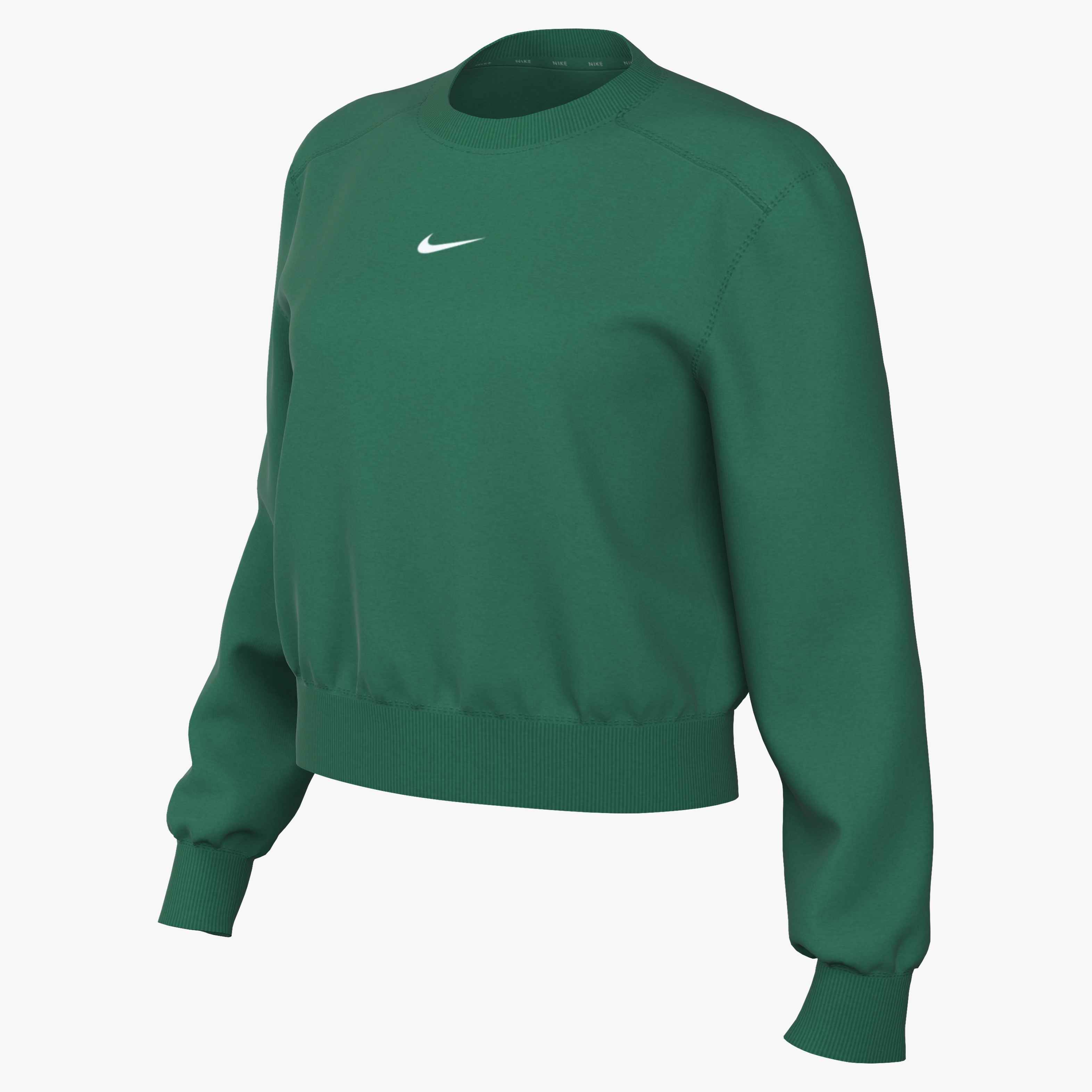 Nike Women's French Terry Crew Neck Sweatshirt in Malachite/White