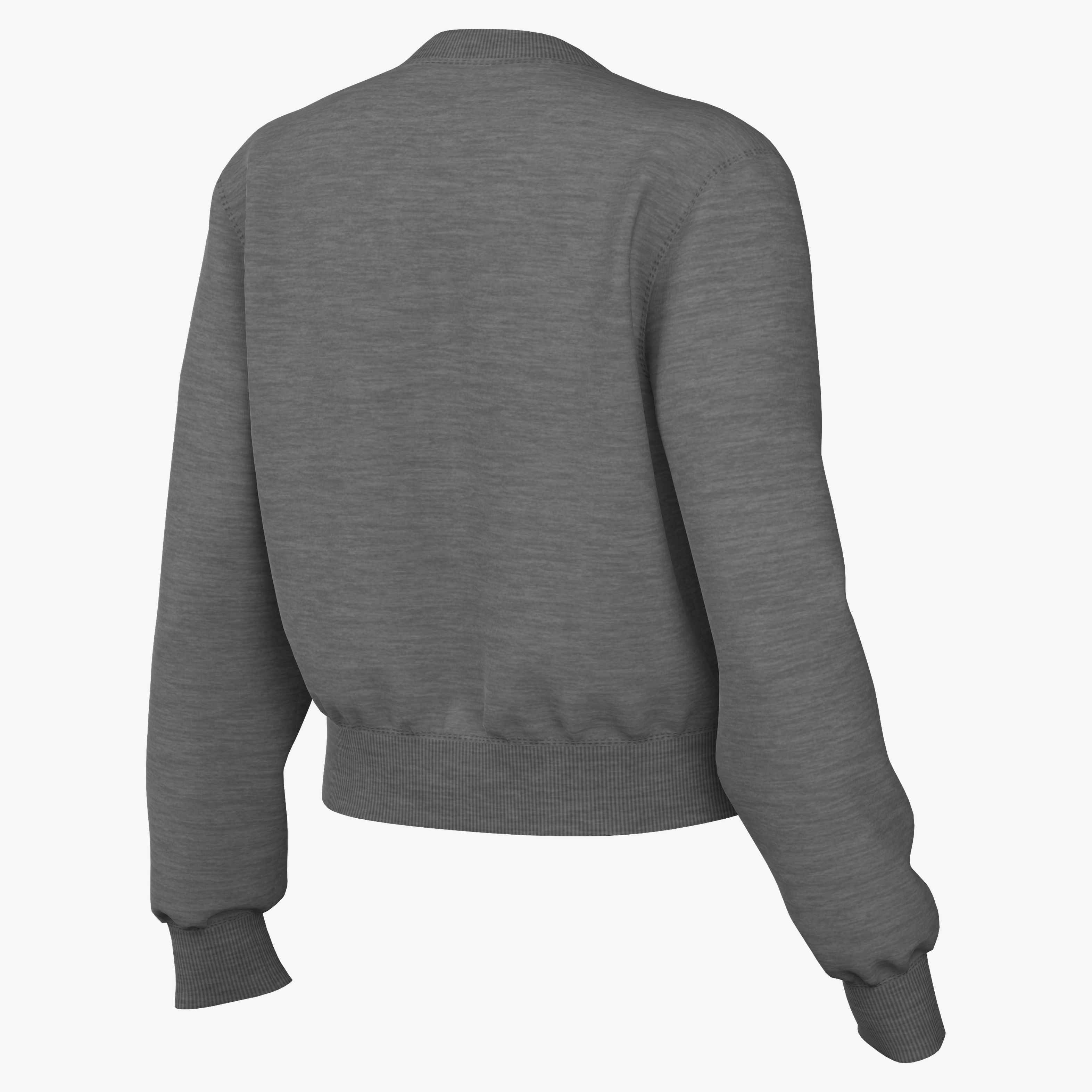 Nike Women's French Terry Crew Neck Sweatshirt in Carbon Heather/White