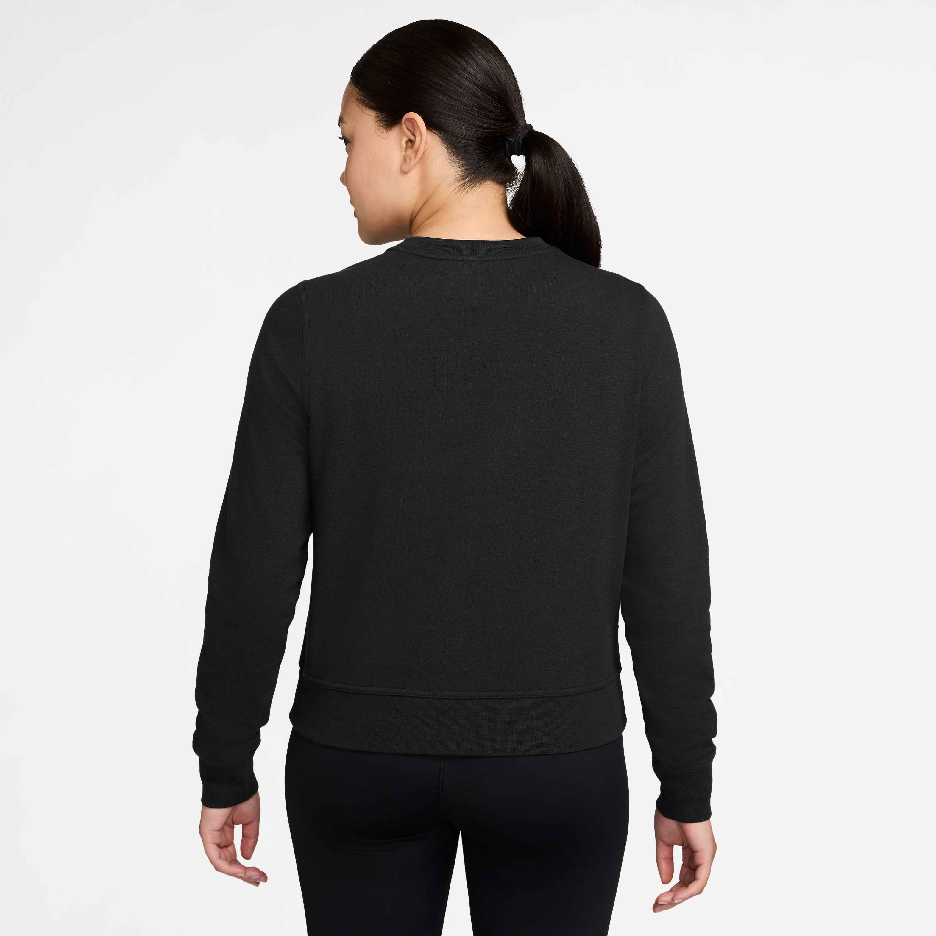 Nike Women's French Terry Crew Neck Sweatshirt in Black/White