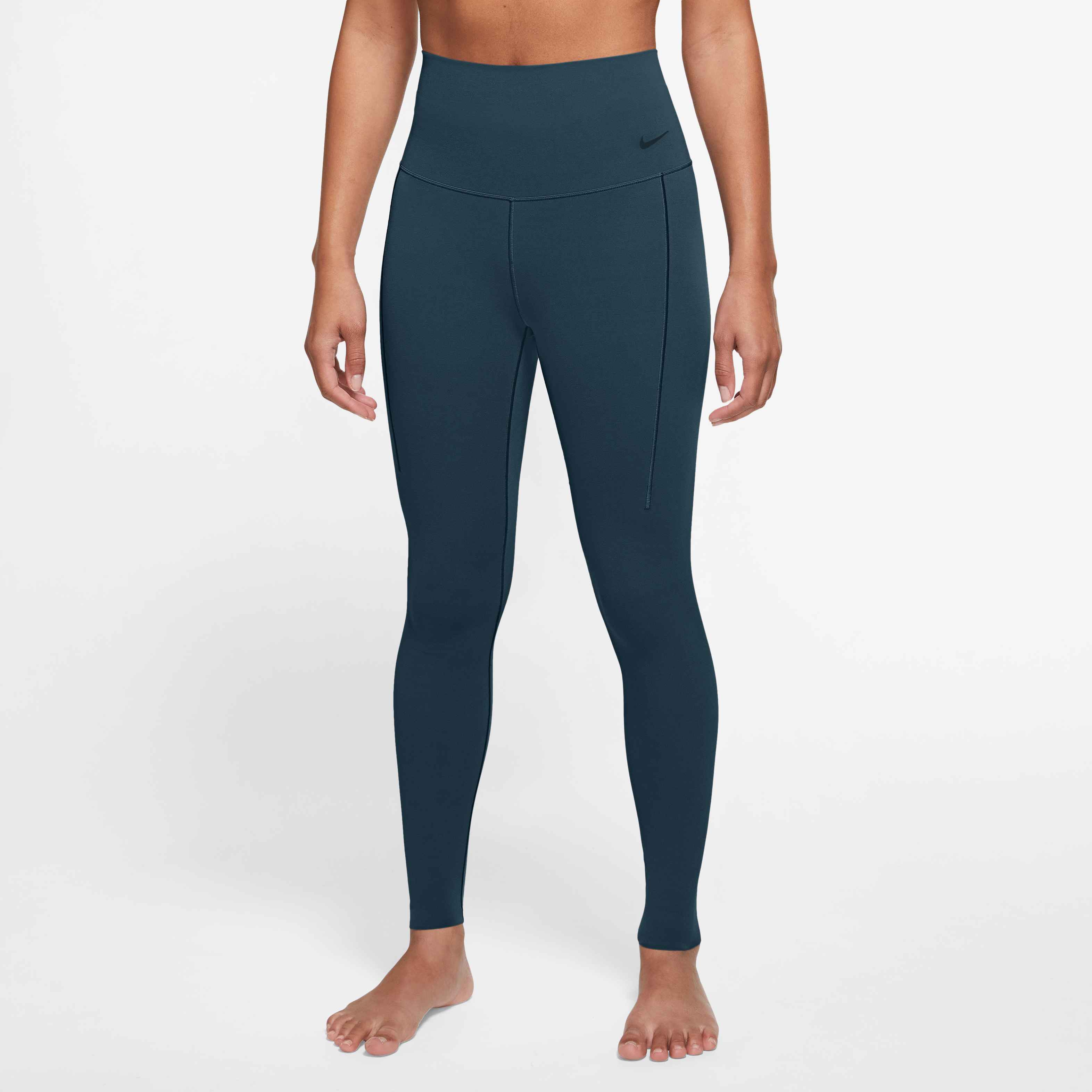 Nike Women's Zenvy High-Waisted Full-Length Leggings with No Front Seam in Armory Navy/Black