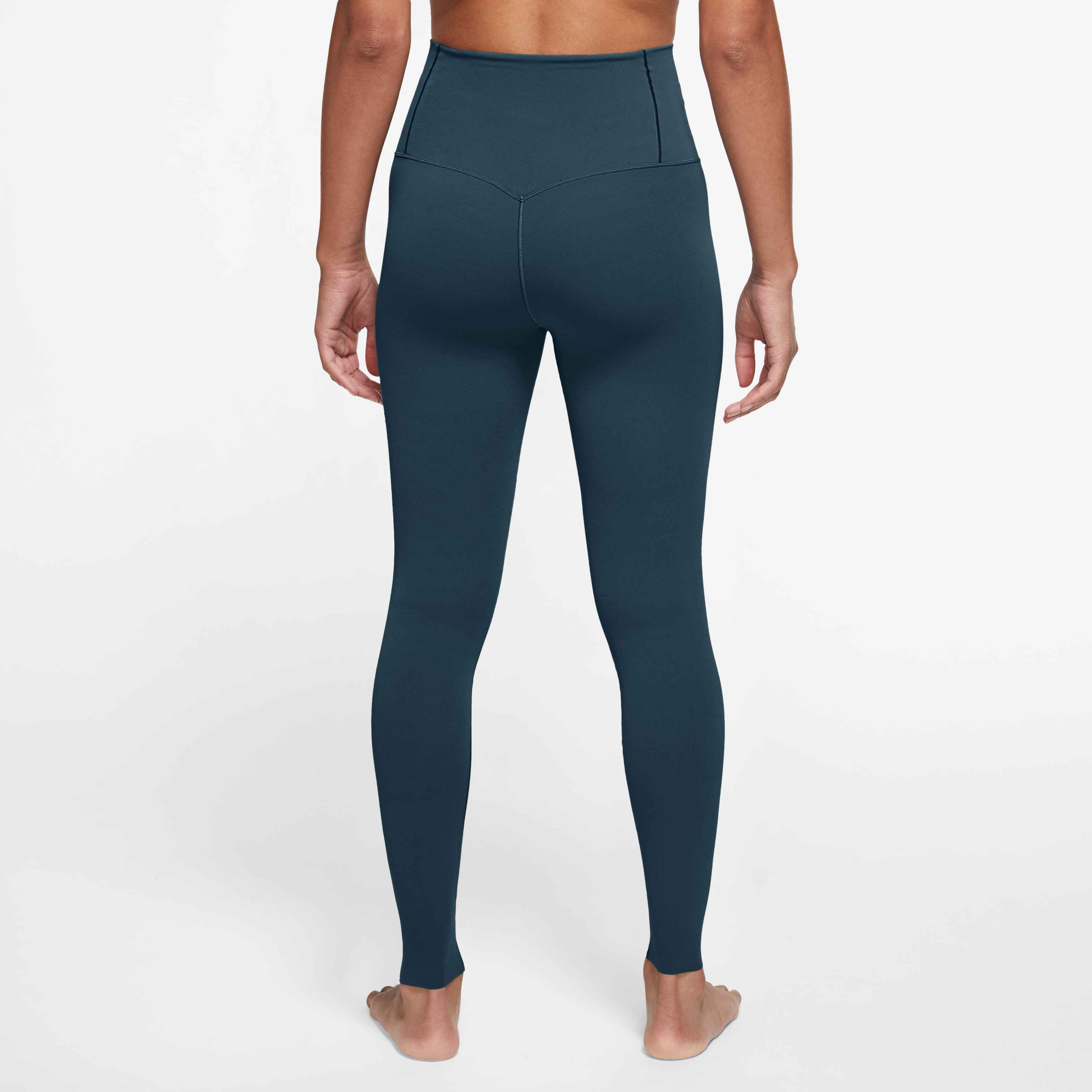 Nike Women's Zenvy High-Waisted Full-Length Leggings with No Front Seam in Armory Navy/Black