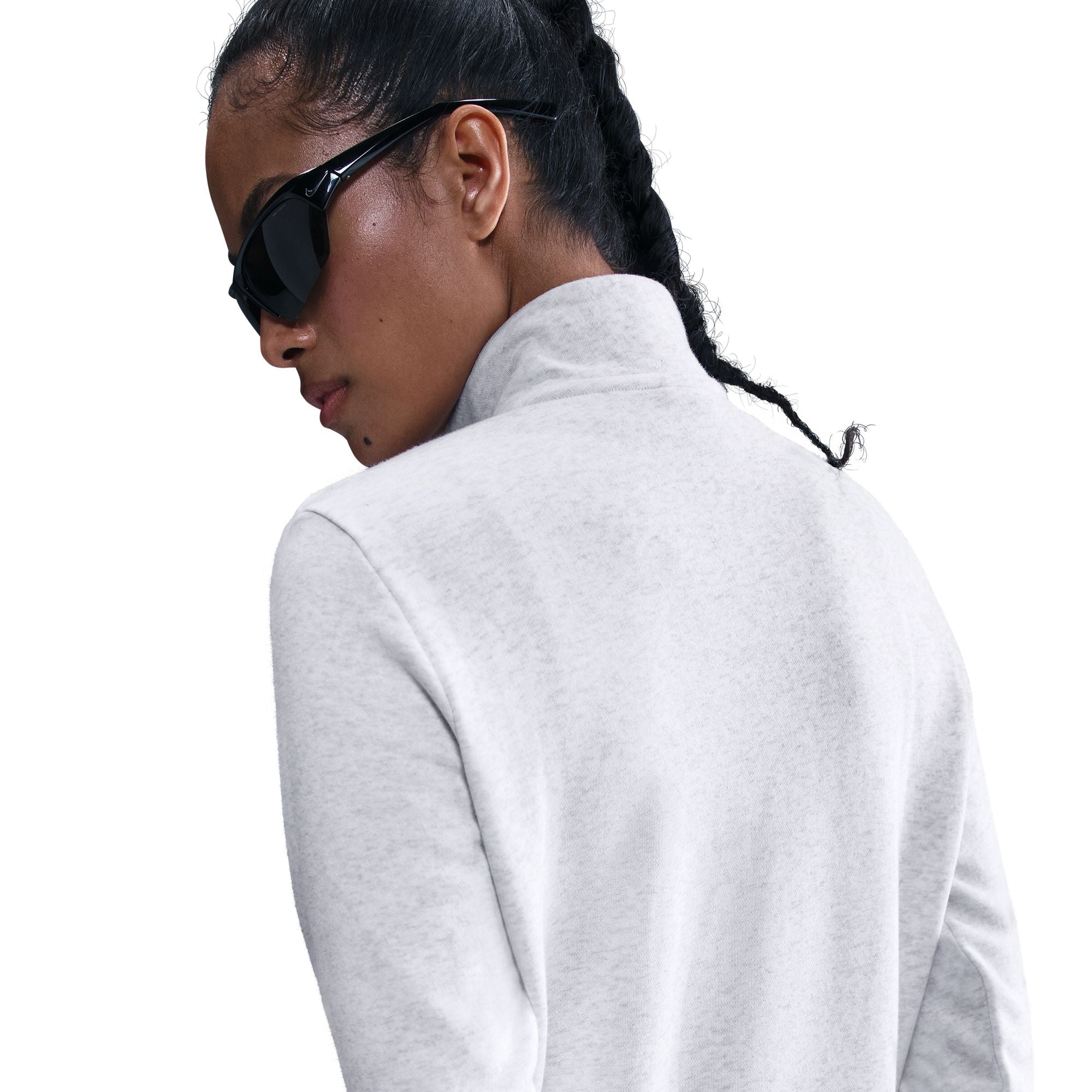 Nike Women's Sportswear Phoenix Fleece Over-Oversized Pullover Hoodie in Birch Heather/Black