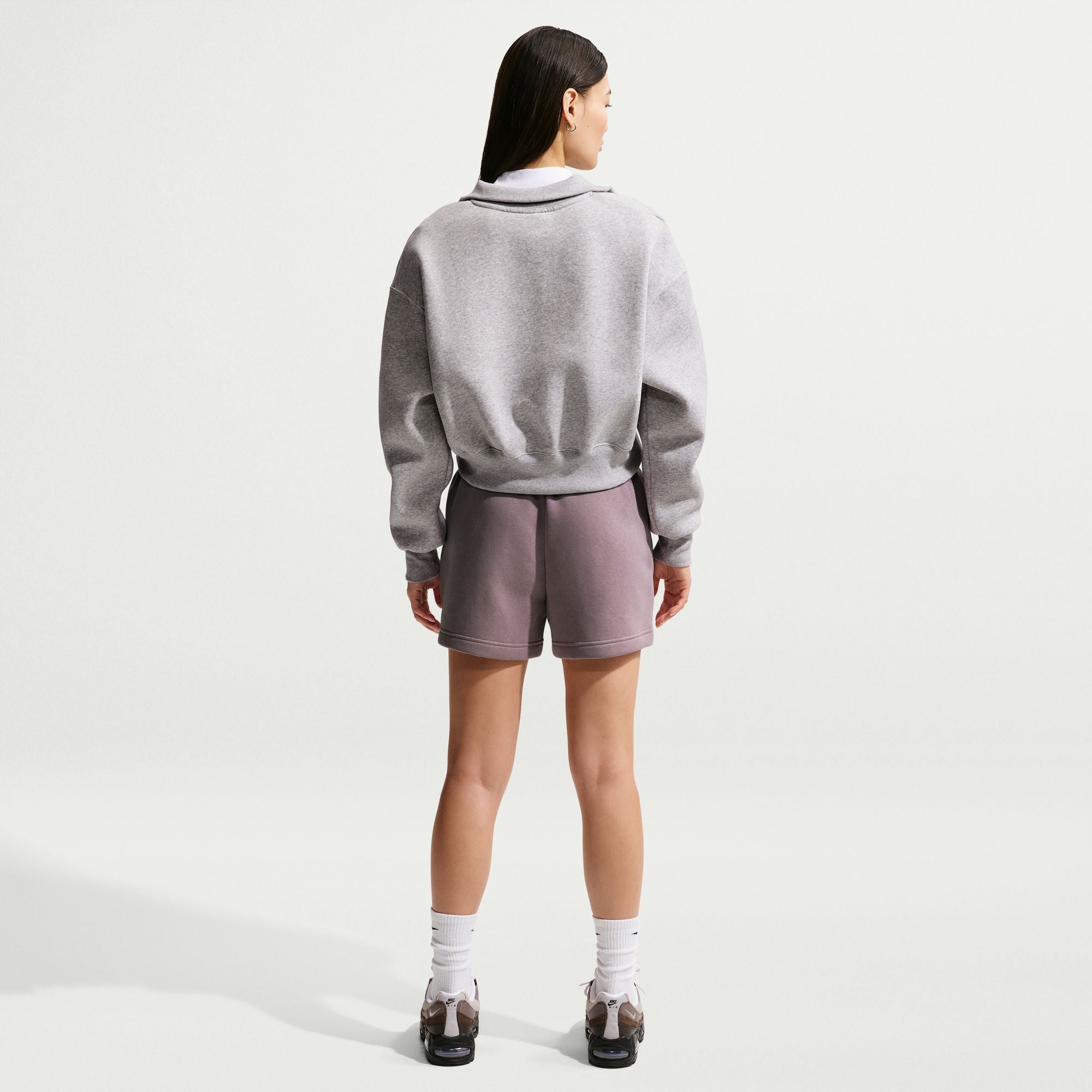 Nike Women's Sportswear Phoenix Fleece Full-Zip Hoodie in Pure Platinum/Htr/Sail
