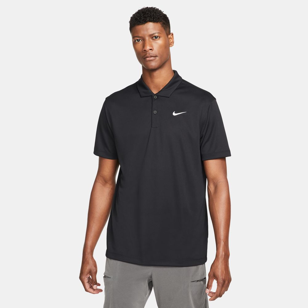 Nike Men's Dri-FIT Classic Tennis Polo in Black/White