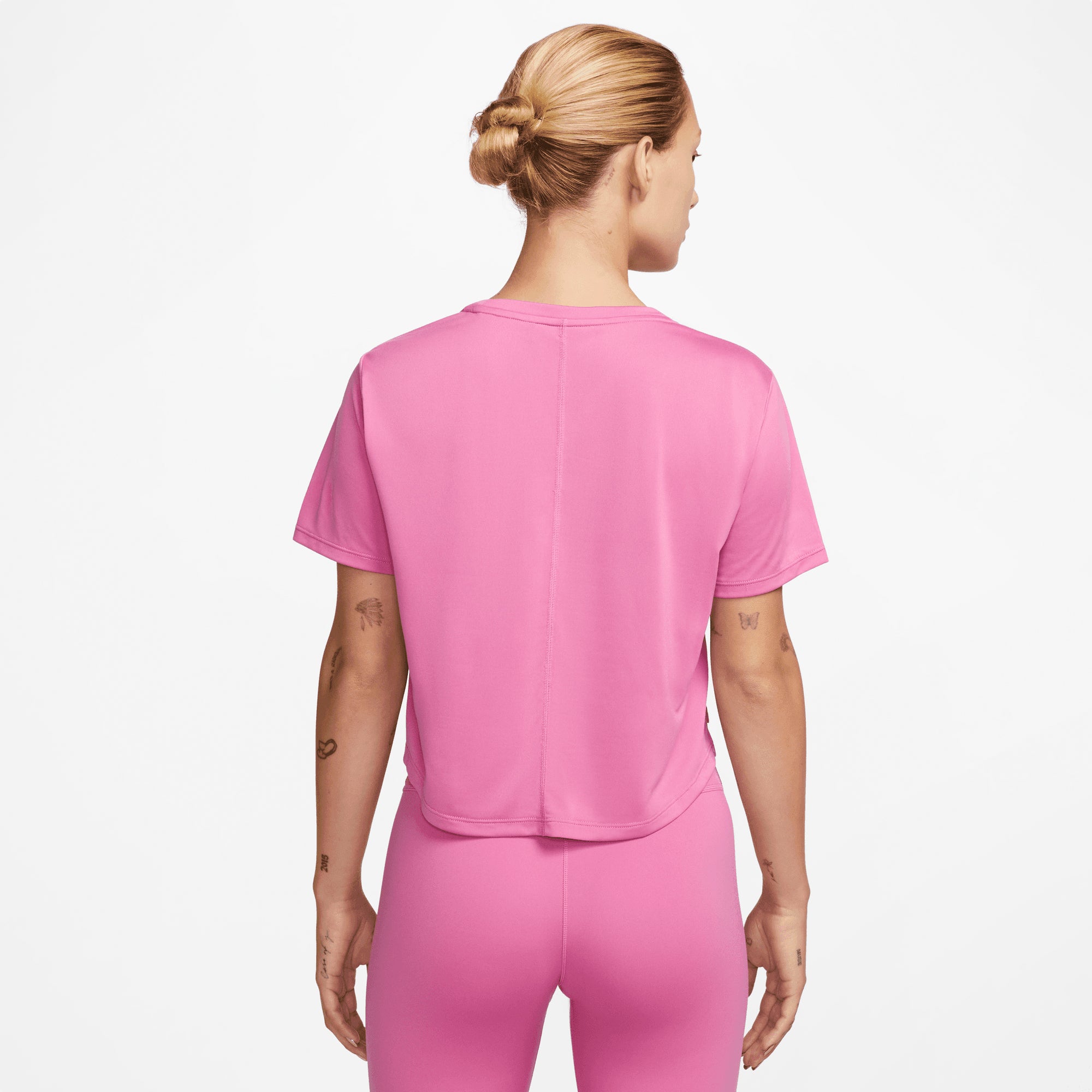 Nike Women's One Classic Dri-FIT Short-Sleeve Top in Cosmic Fuchsia/White