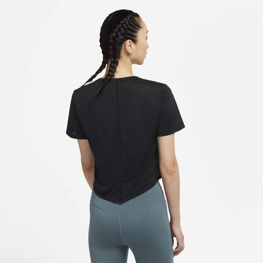 Nike Women's One Classic Dri-FIT Short-Sleeve Top in Black/White