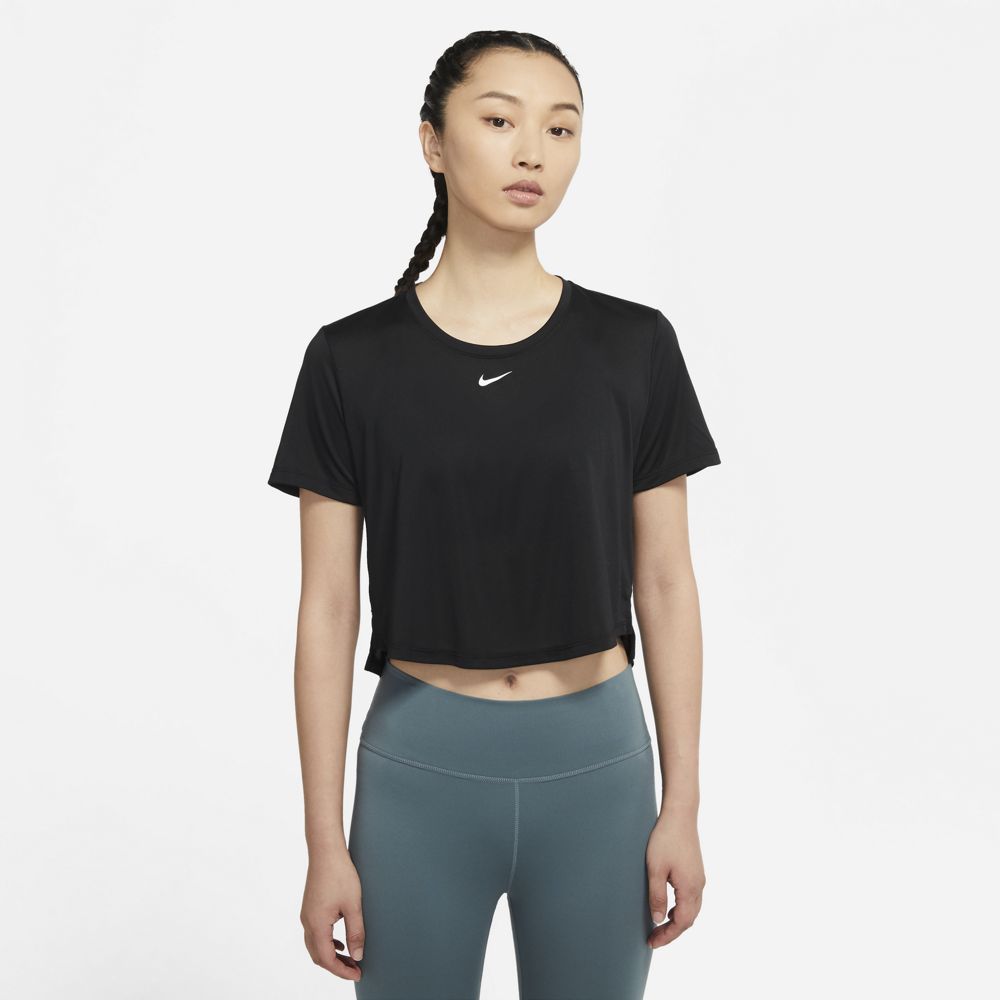 Nike Women's One Classic Dri-FIT Short-Sleeve Top in Black/White