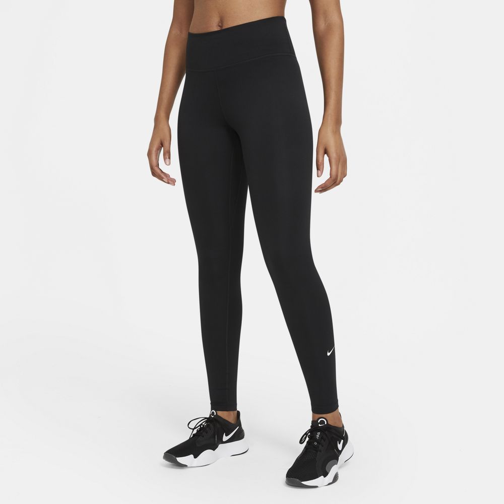 Nike Women's One Mid-Rise Leggings in Black/White