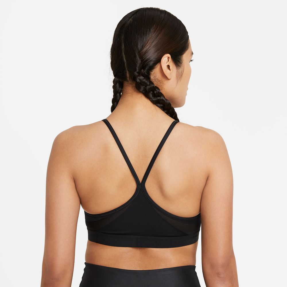 Nike Women's Indy Light-Support Padded V-Neck Sports Bra in Black/Black/Black/White