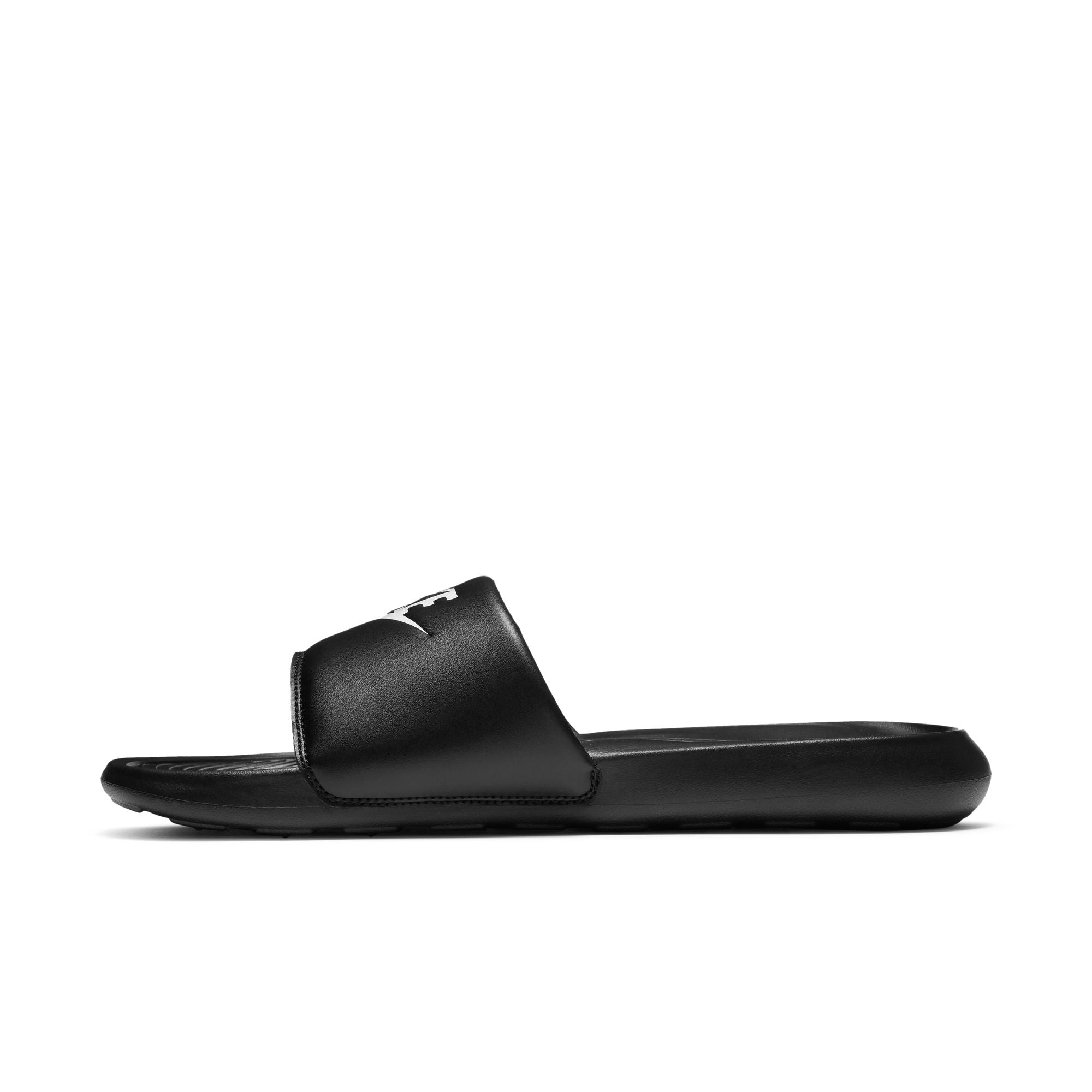 Nike Men's Victori One Slides in Black/White-Black