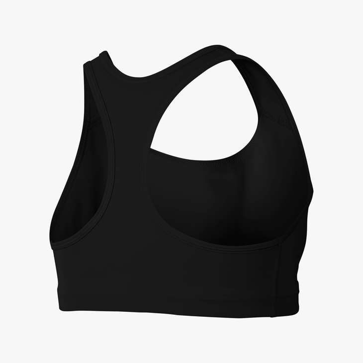 Nike Women's Dri-FIT Swoosh Medium-Support 1-Piece Pad Sports Bra in Black/White
