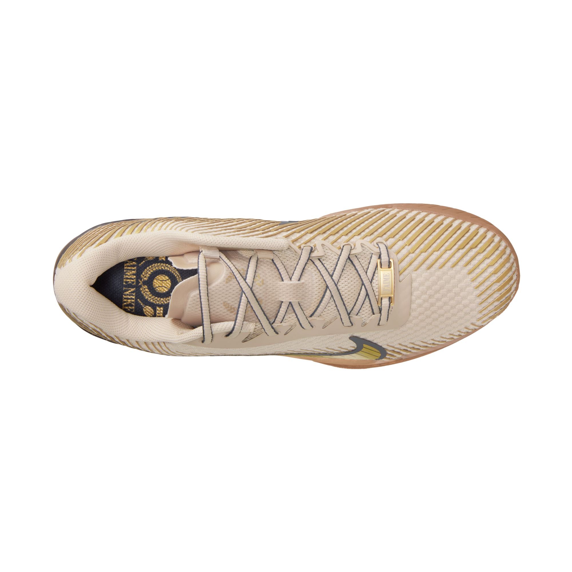 Nike Men's Court Air Zoom Vapor 11 Premium Hard Court Tennis Shoesin Sanddrift/Metallic Gold-Thunder Blue