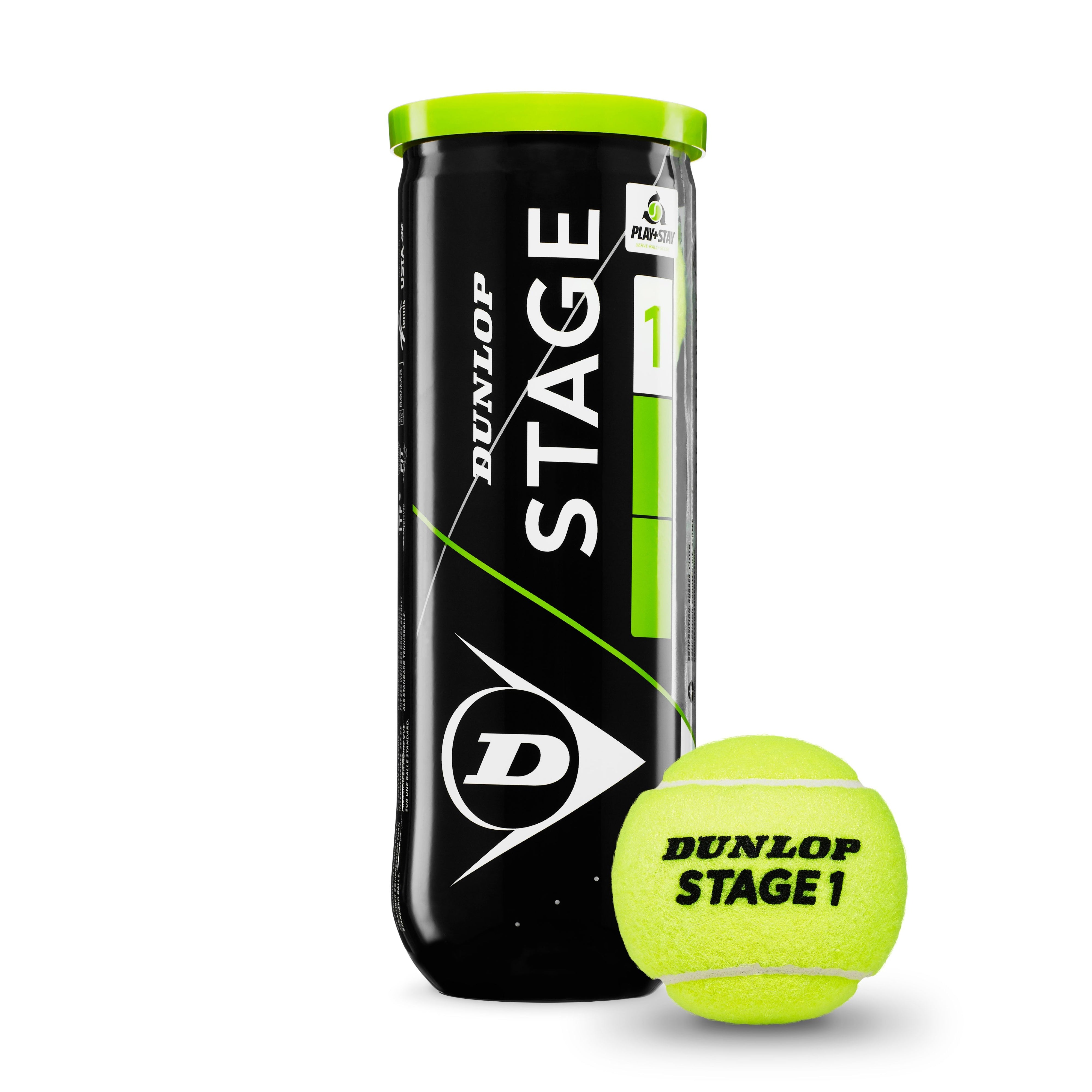 Dunlop Tennis Ball - Stage 1 Green (3 Balls Can)