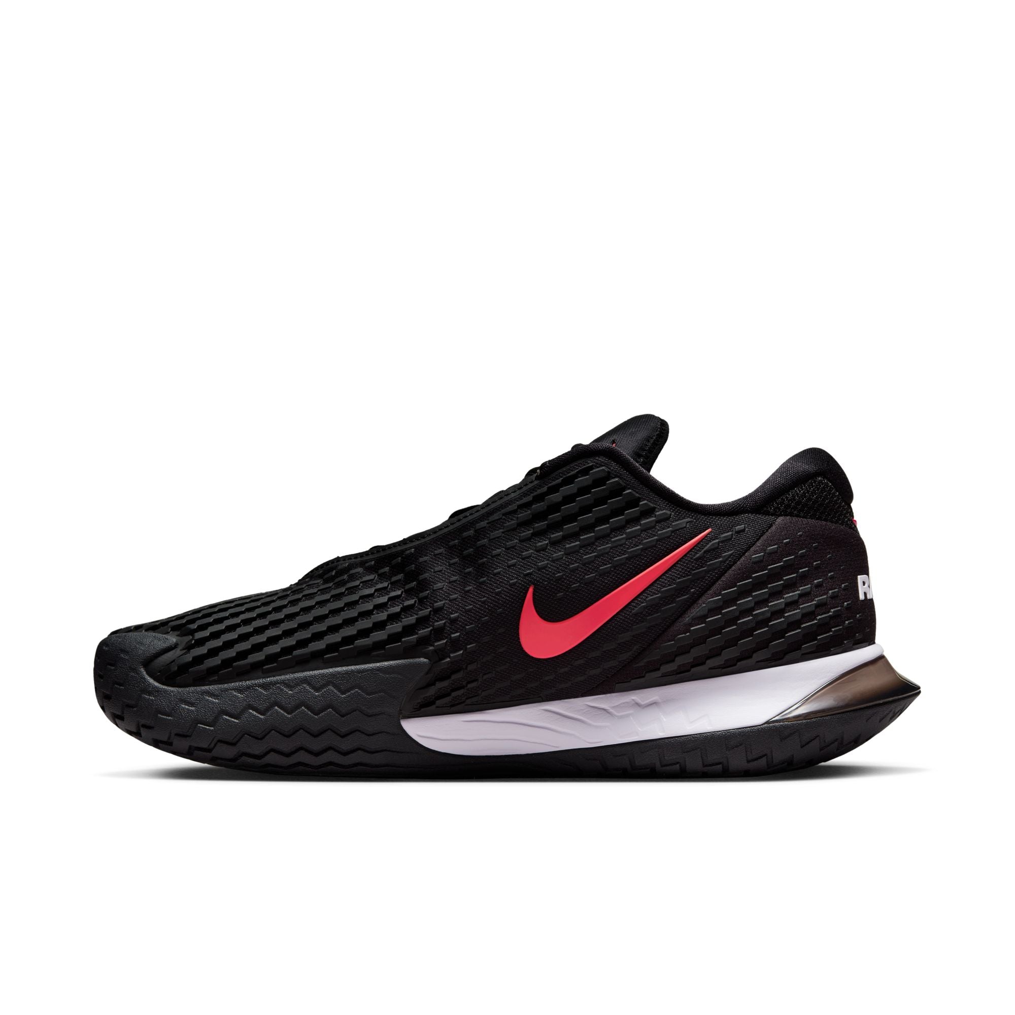 Nike Men's Court Zoom Vapor Cage 4 Rafa in Black/Siren Red-Barely Grape