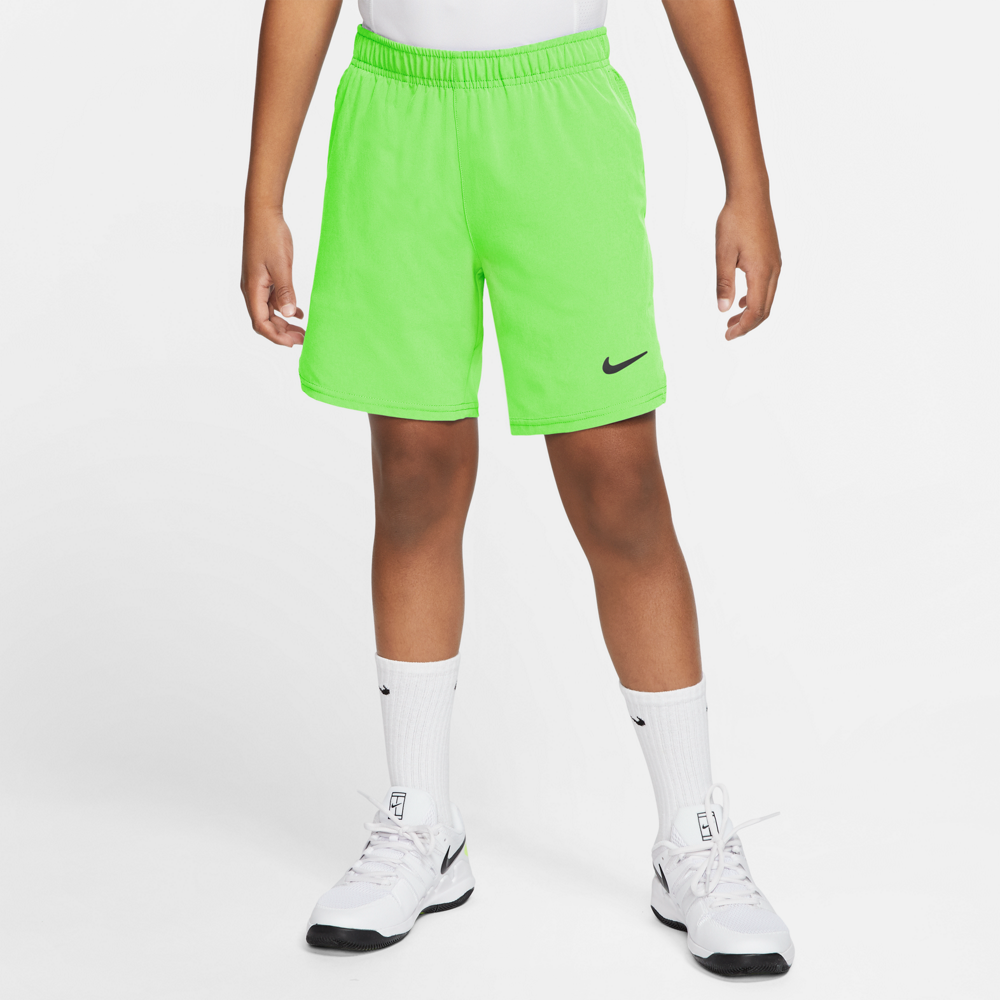 Nike Boy's Court Flex Ace Victory Shorts in Lime Glow