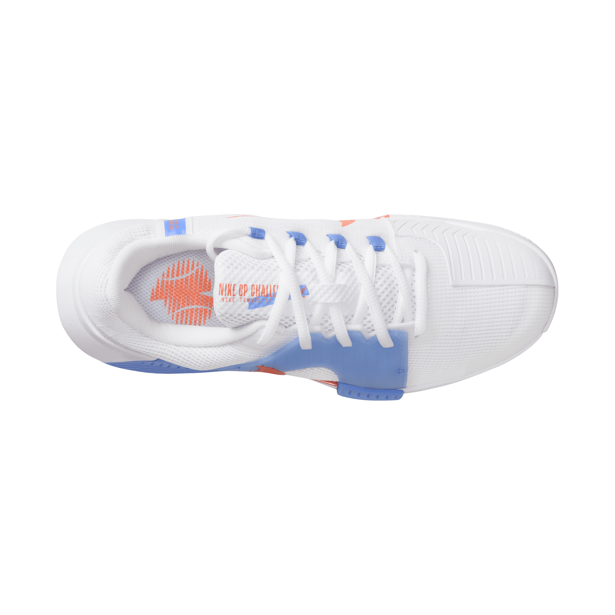 Nike Women's Zoom GP Challenge 1 Tennis Shoes in White/Lt Wild Mango-Royal Pulse