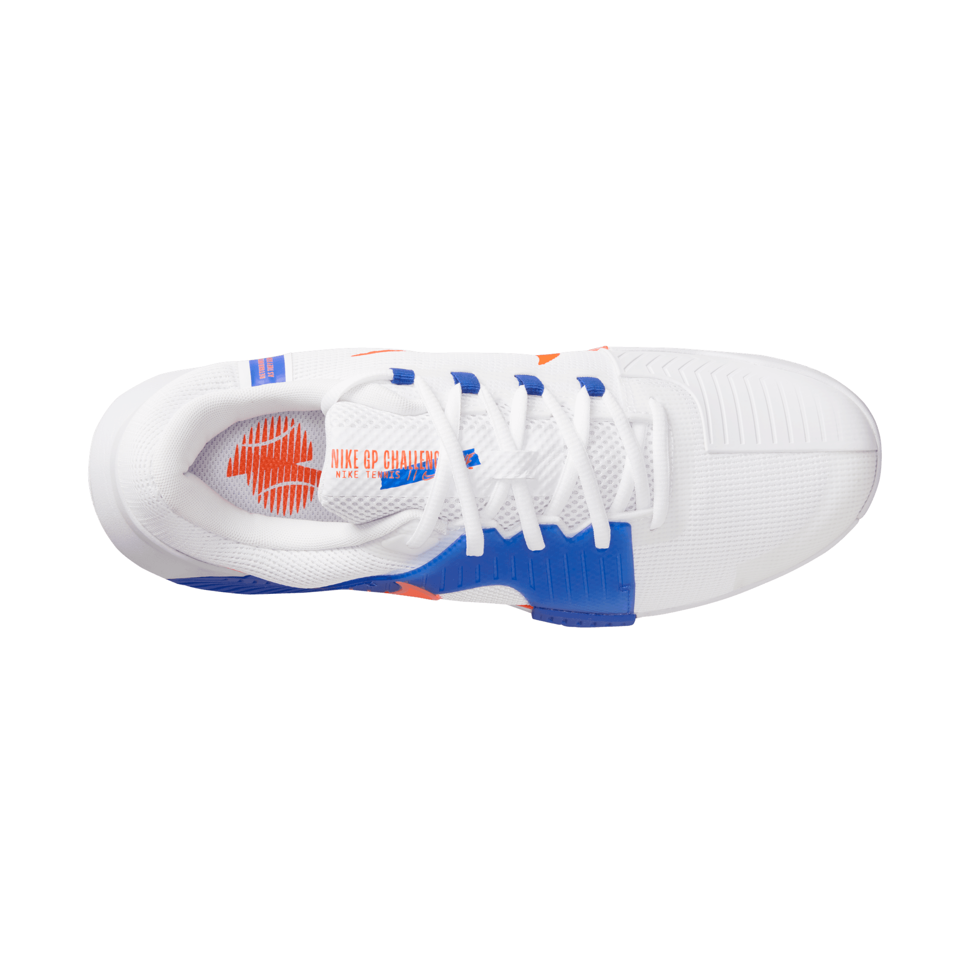 Nike Men's Zoom GP Challenge 1 Tennis Shoes in White/Hyper Crimson-Hyper Royal