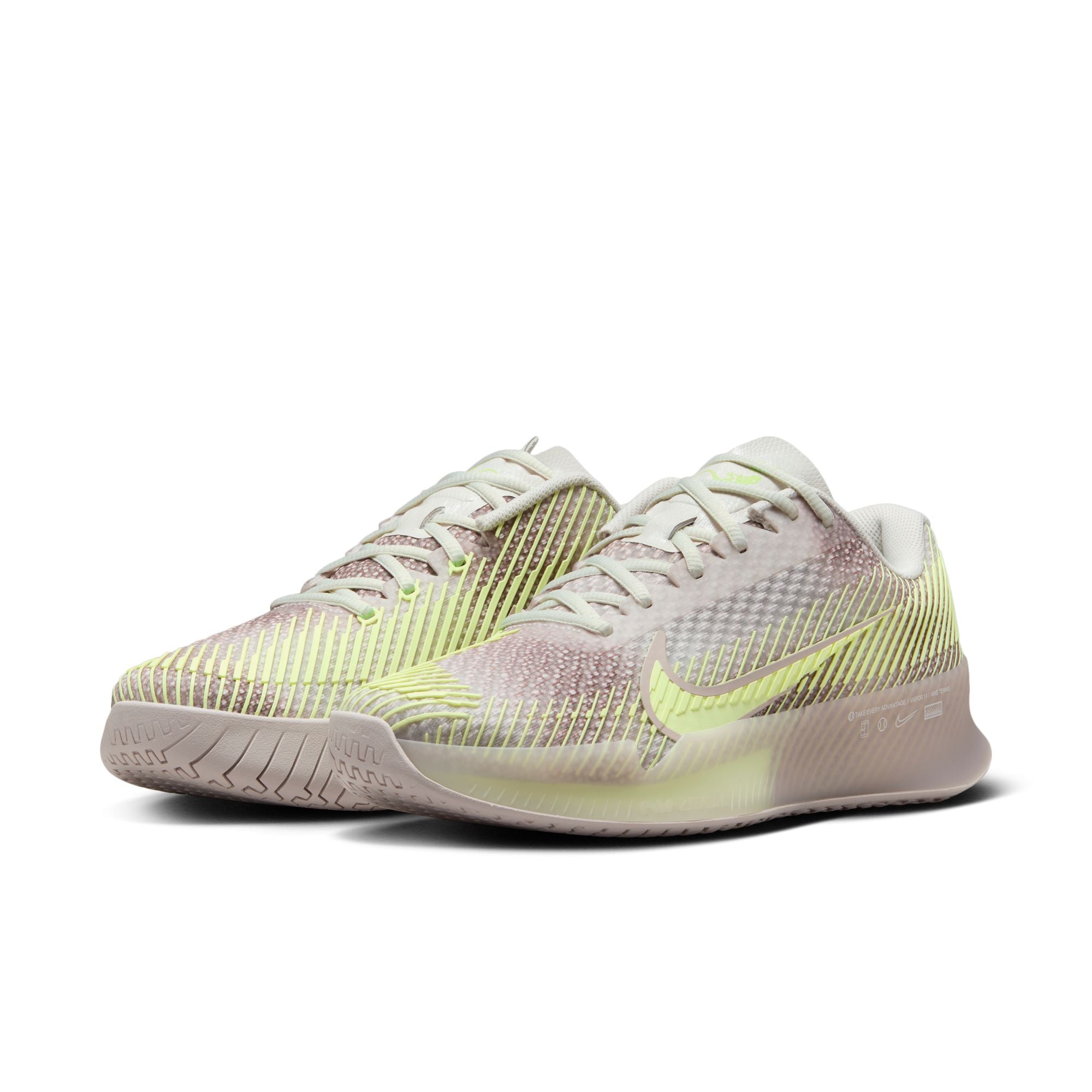 Nike Women's Air Zoom Vapor 11 Premium Shoes in PHANTOM/BARELY VOLT-PLATINUM VIOLET