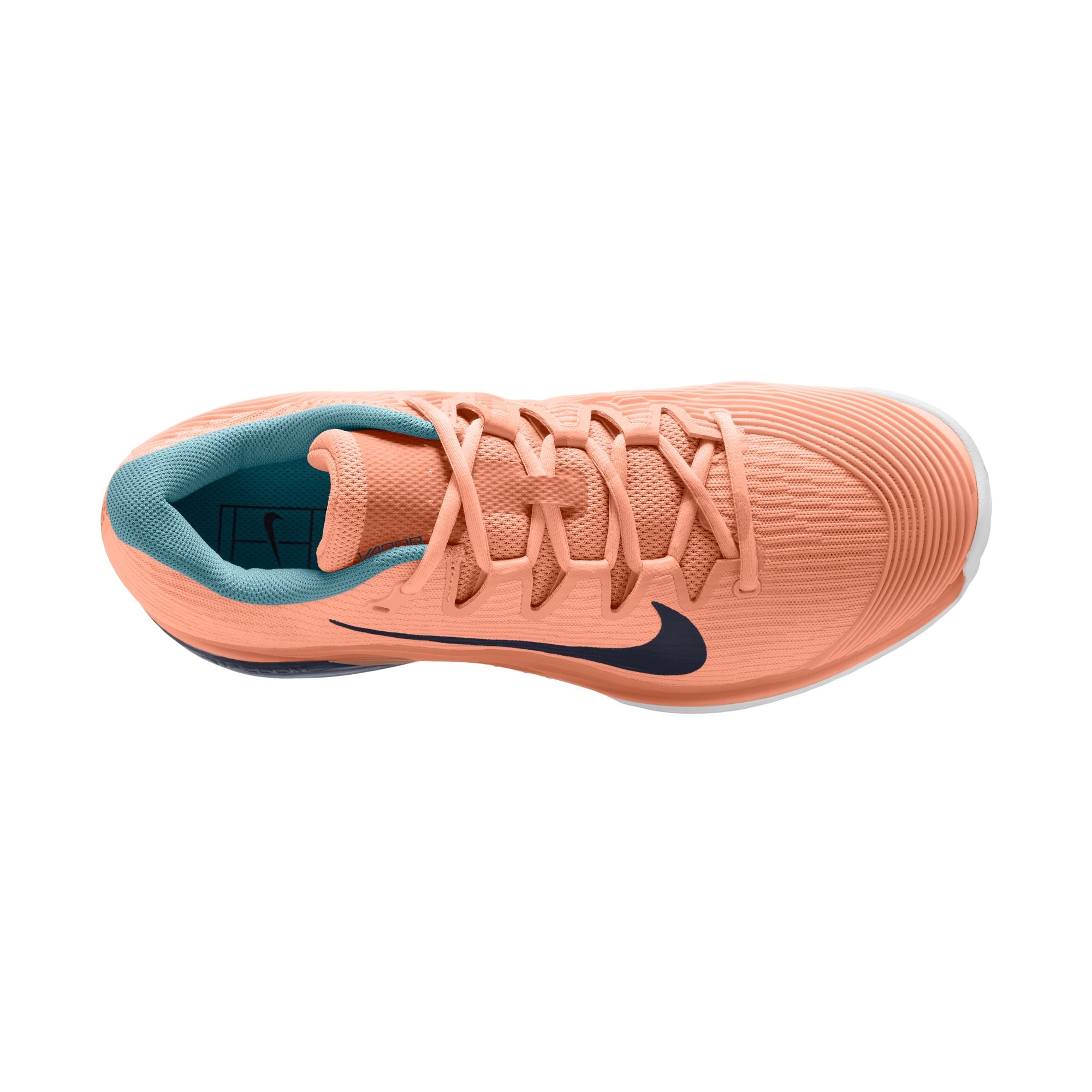 Nike Men's Vapor 12 Clay Court Tennis Shoes in Apricot Agate/Obsidian-White-Denim Turq