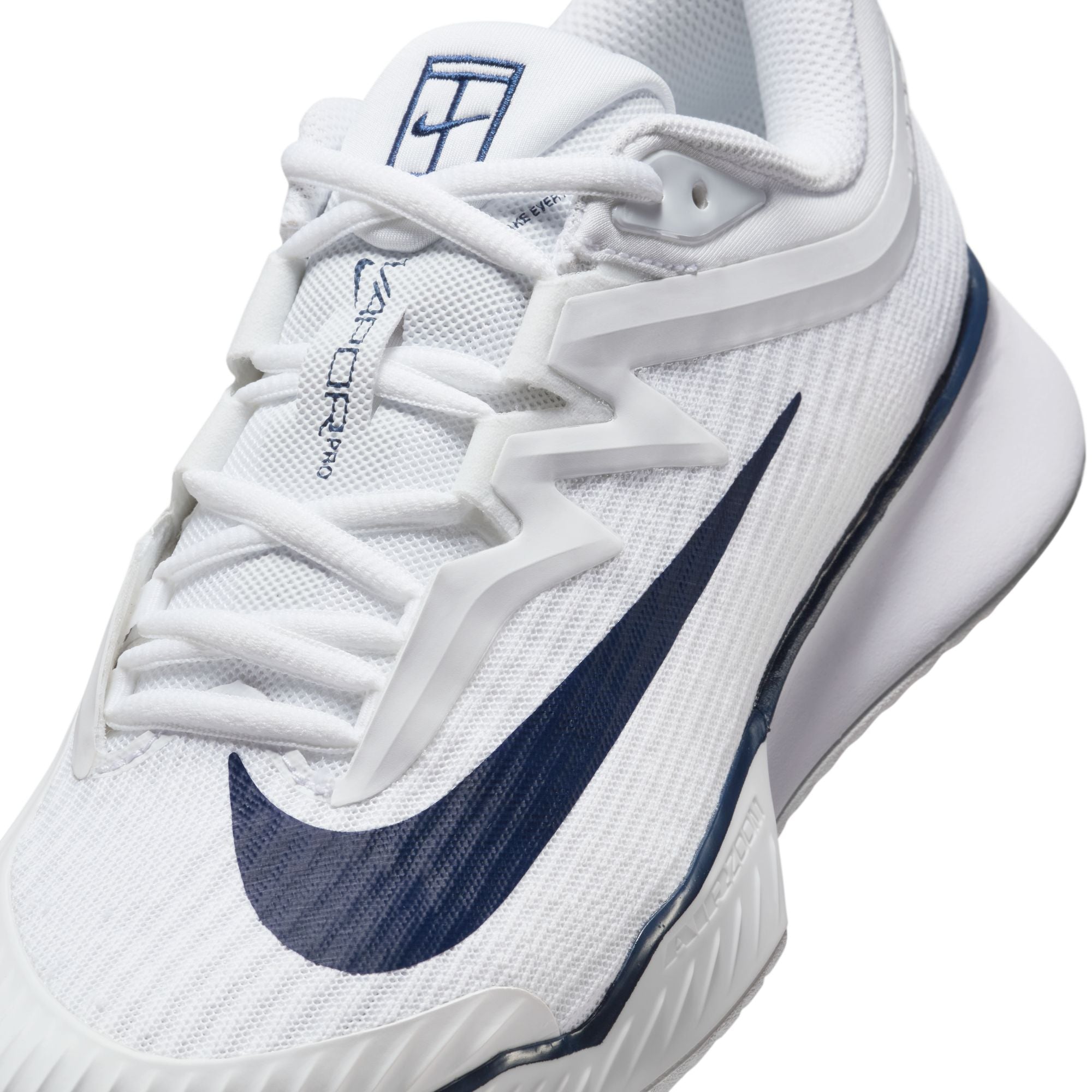 Nike Women's Vapor Pro 3 Premium Hard Court Tennis Shoes in White/Midnight Navy