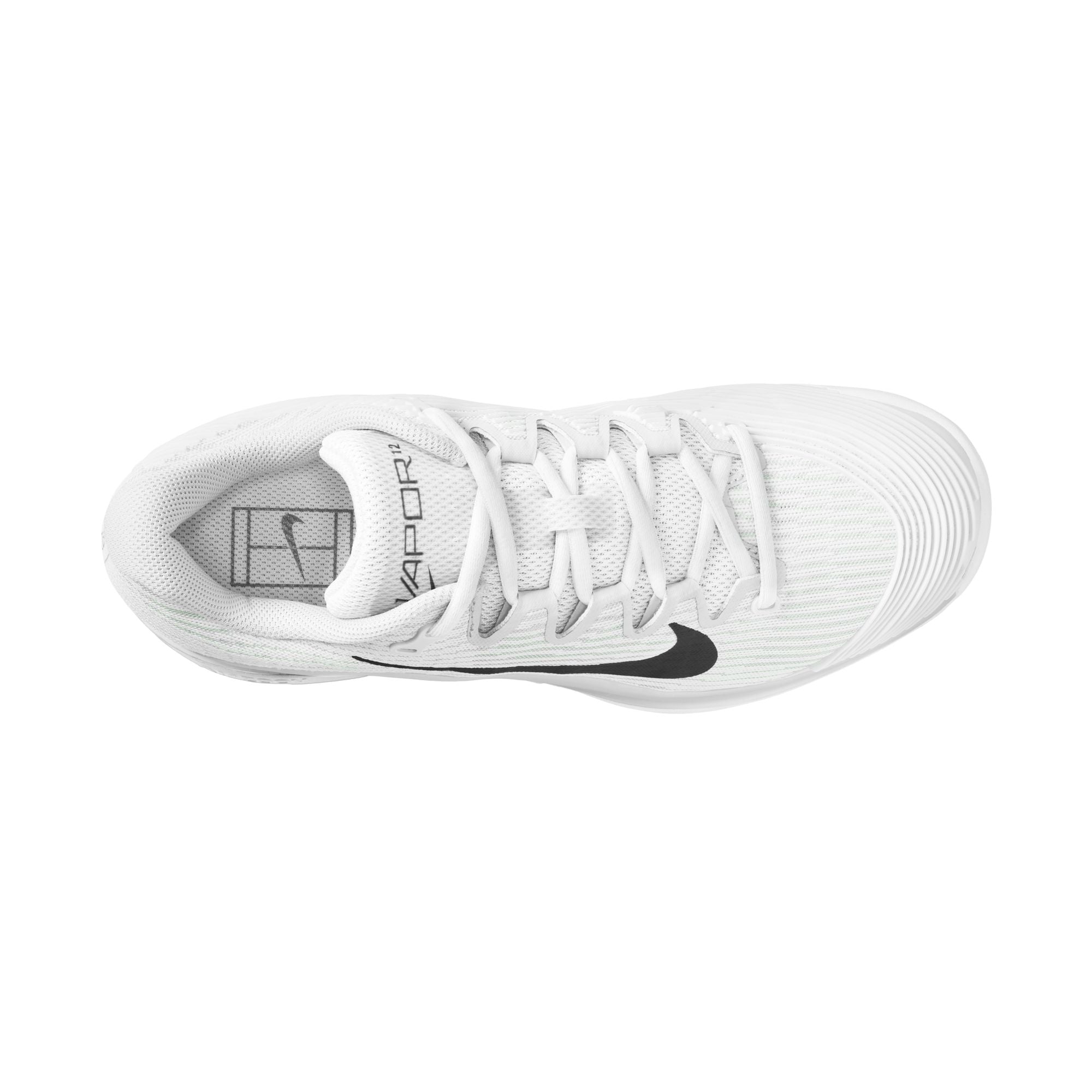 Nike Women's Vapor 12 Hard Court Tennis Shoes in White/Black-Summit White