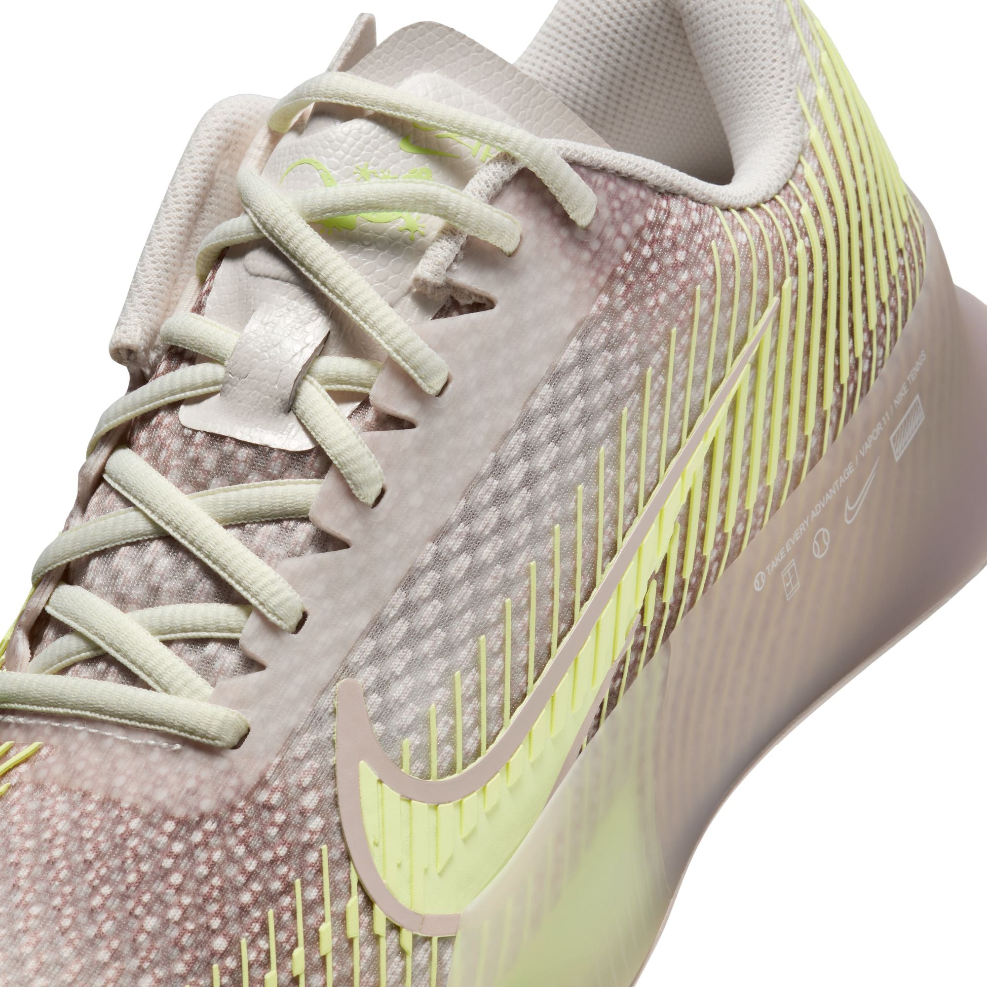 Nike Women's Air Zoom Vapor 11 Premium Shoes in PHANTOM/BARELY VOLT-PLATINUM VIOLET