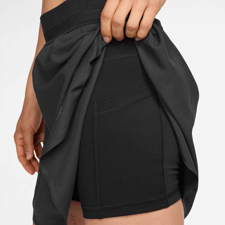Nike Women's Court Ace Advantage Dri-FIT Tennis Skirt in Black/Black