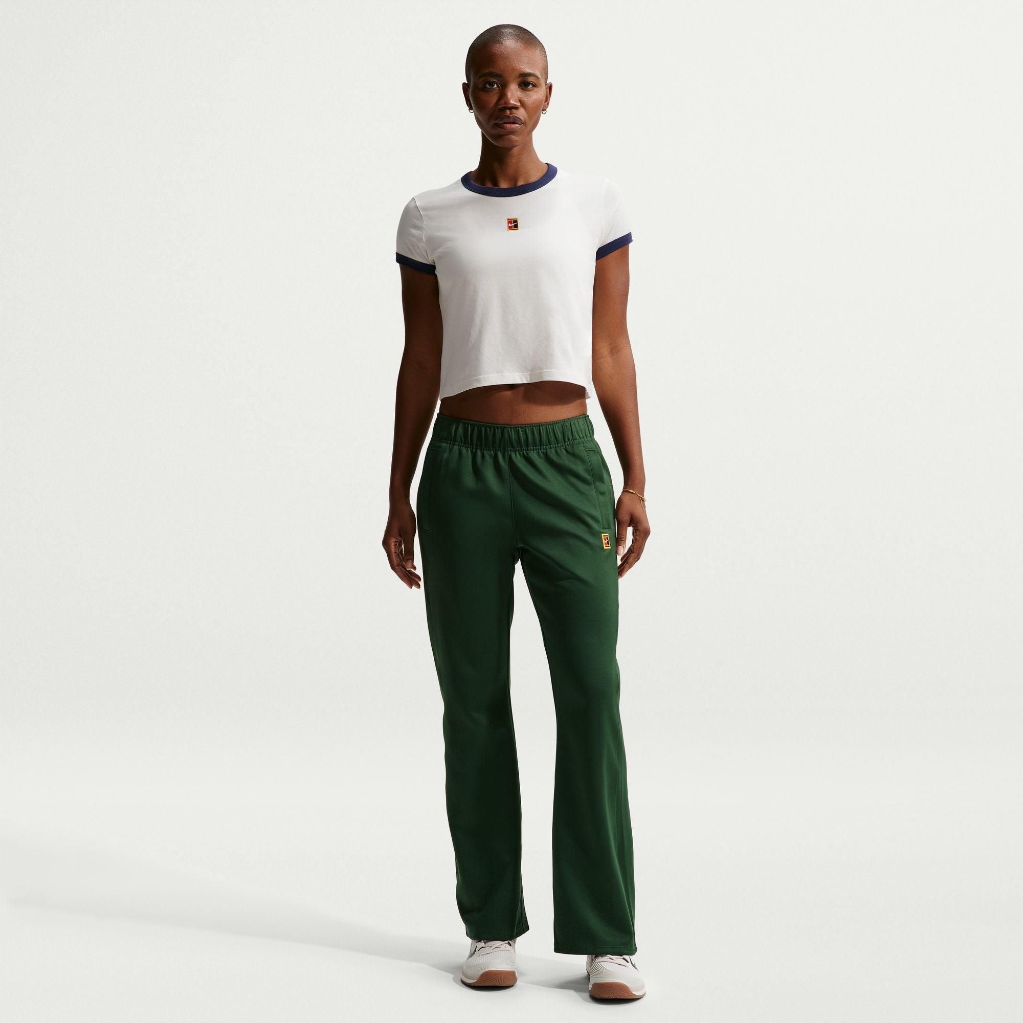 Nike Women's Heritage Short-Sleeve Tennis T-Shirt in Sail/Midnight Navy