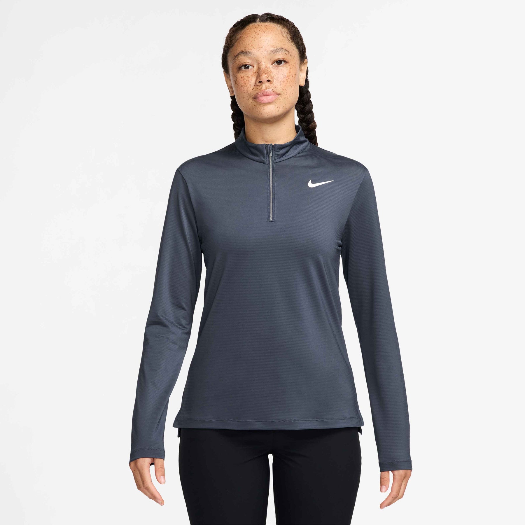Nike Women's Victory Dri-FIT 1/4-Zip Golf Top in Thunder Blue/White