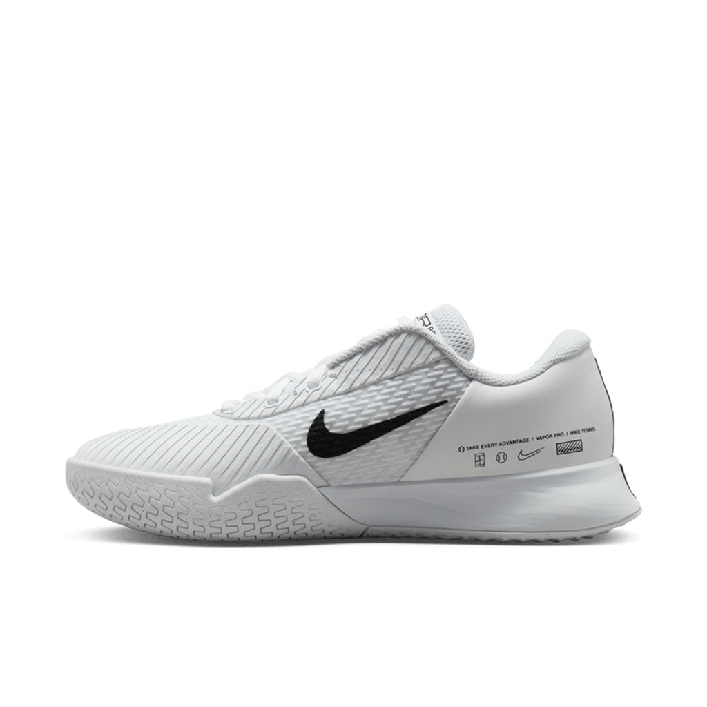 Nike Court Women's Air Zoom Vapor Pro 2 Shoes in Black/White-Pure Platinum
