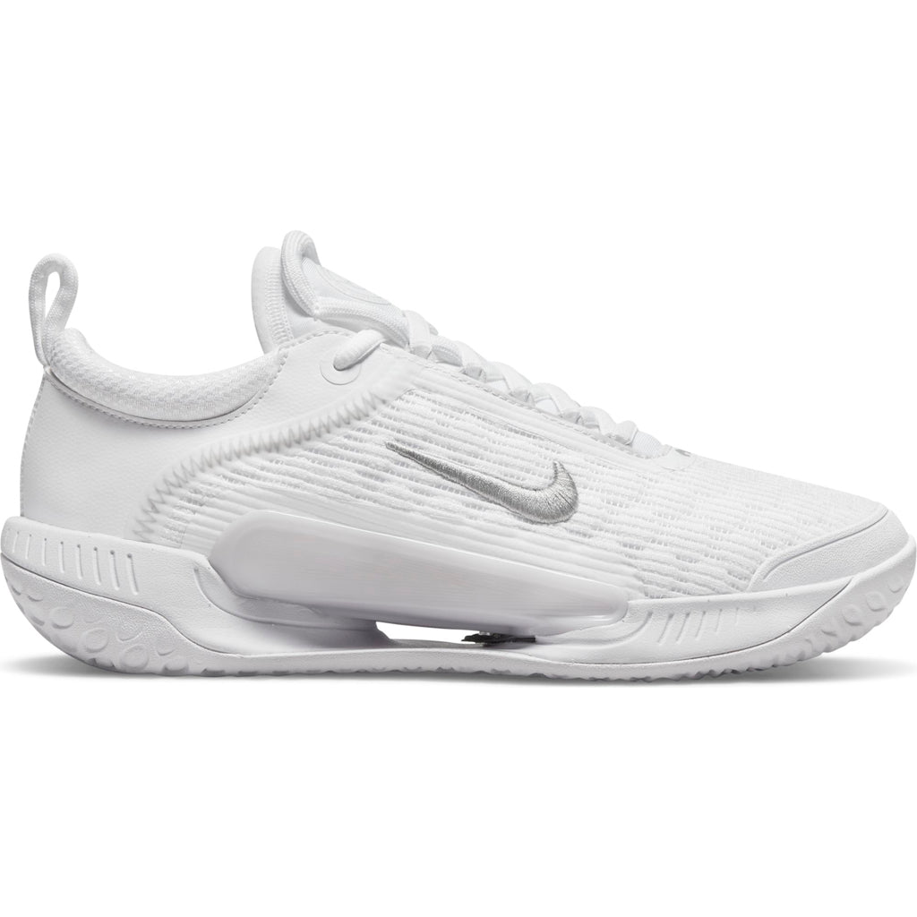 Nike Court Women's Zoom NXT Shoes in White/Metallic Silver-Grey Frog