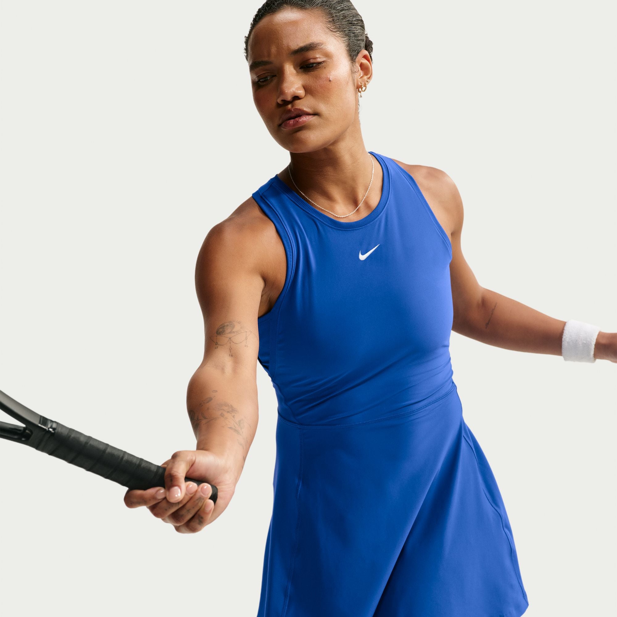 Nike Women's Victory Dri-FIT Tennis Dress in Old Royal/White