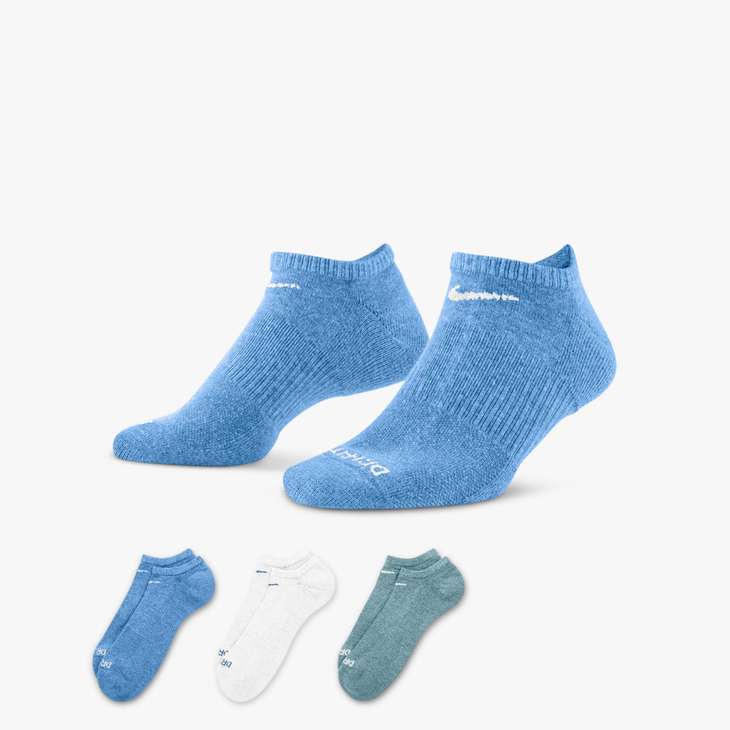 Nike Unisex Everyday Plus Cushion Training No-Show Socks (3 Pairs) in Multi-Color (937)