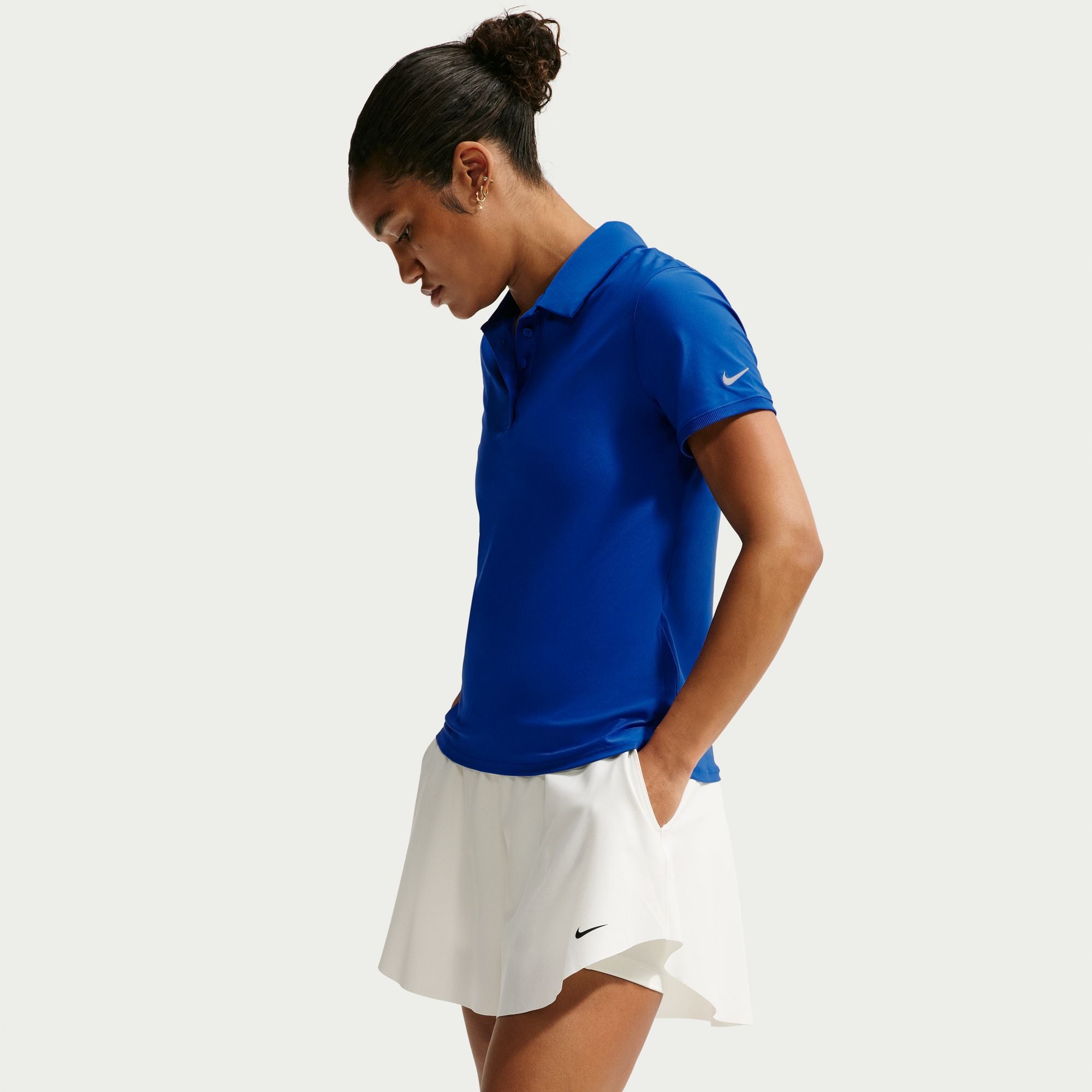 Nike Women's Victory Dri-FIT Short-Sleeve Golf Polo in Old Royal|White