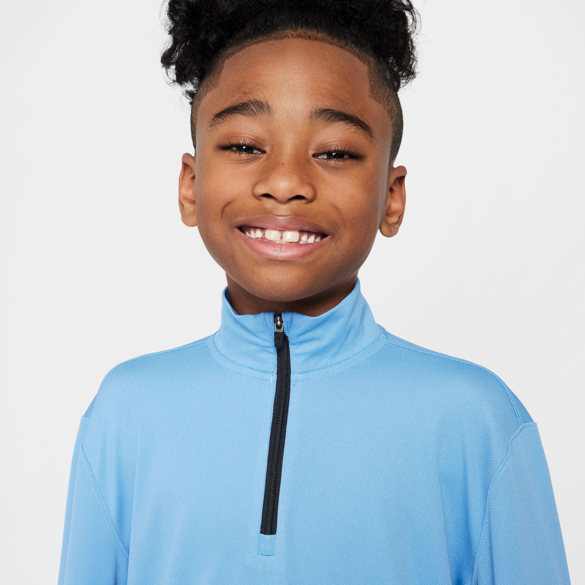 Nike Multi Big Kids' (Boys') Dri-FIT UV Long-Sleeve 1/2-Zip Top in Blue Beyond/Reflective Silv