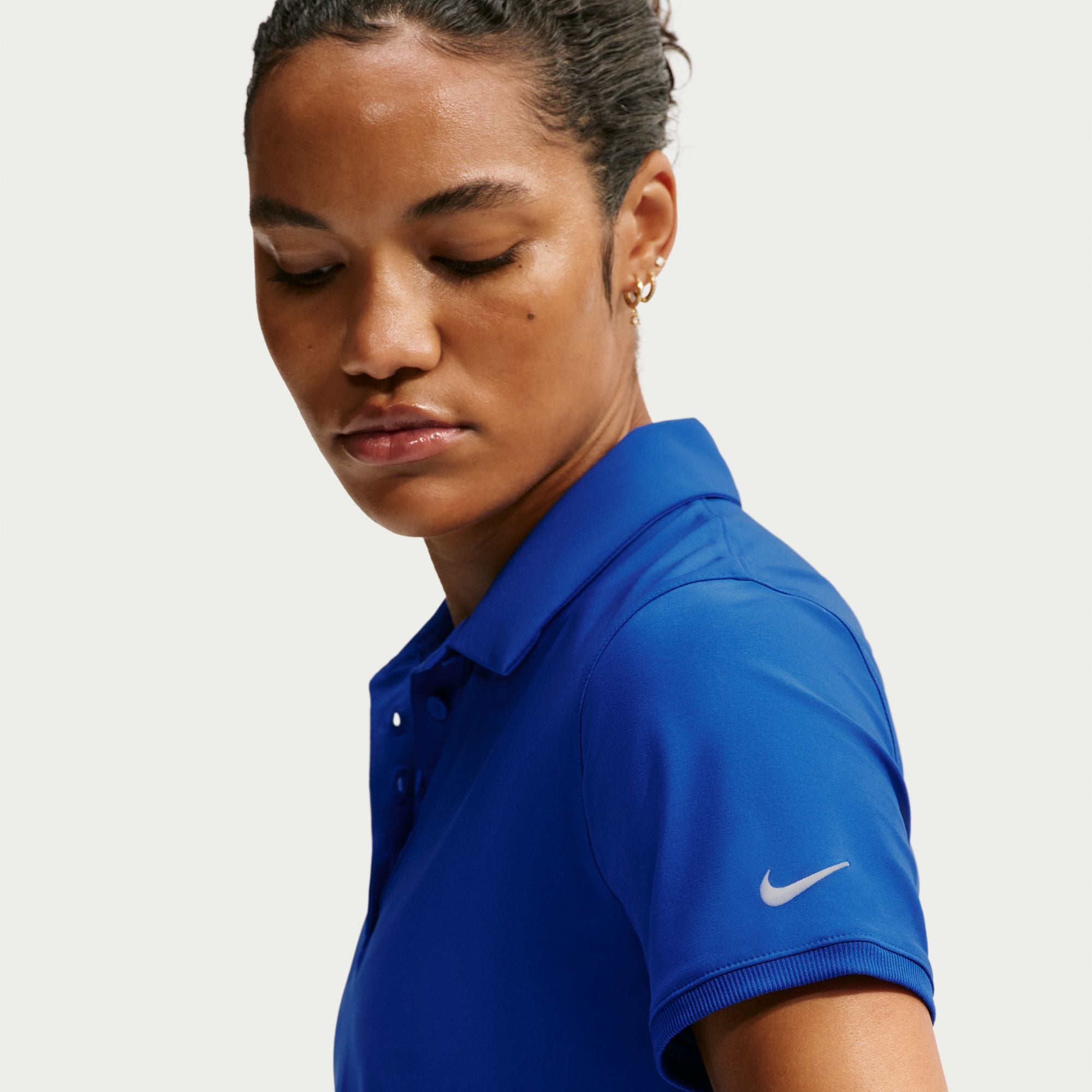 Nike Women's Victory Dri-FIT Short-Sleeve Golf Polo in Old Royal|White