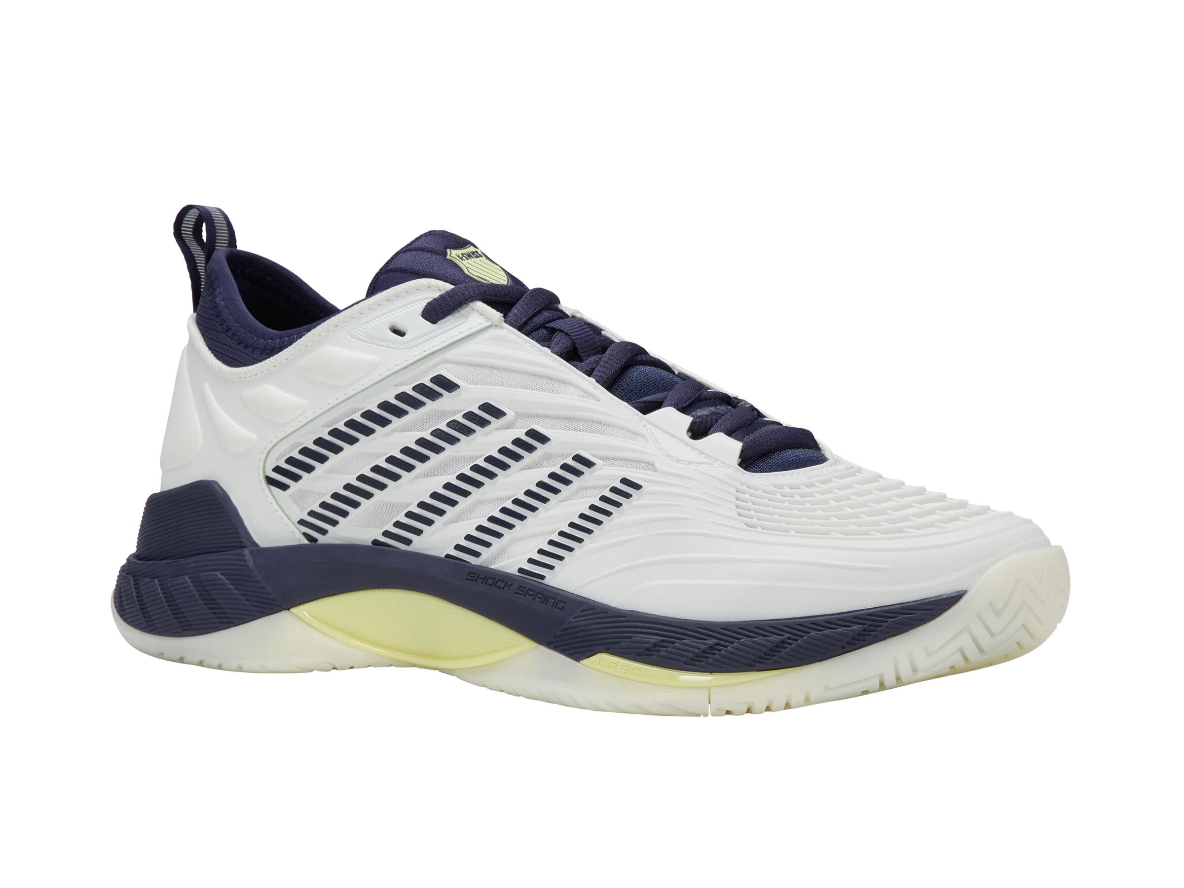 K-Swiss Men's Hypercourt Supreme 2 Tennis Shoes in Blanc De Blanc/ Naval Academy/Luminary Green