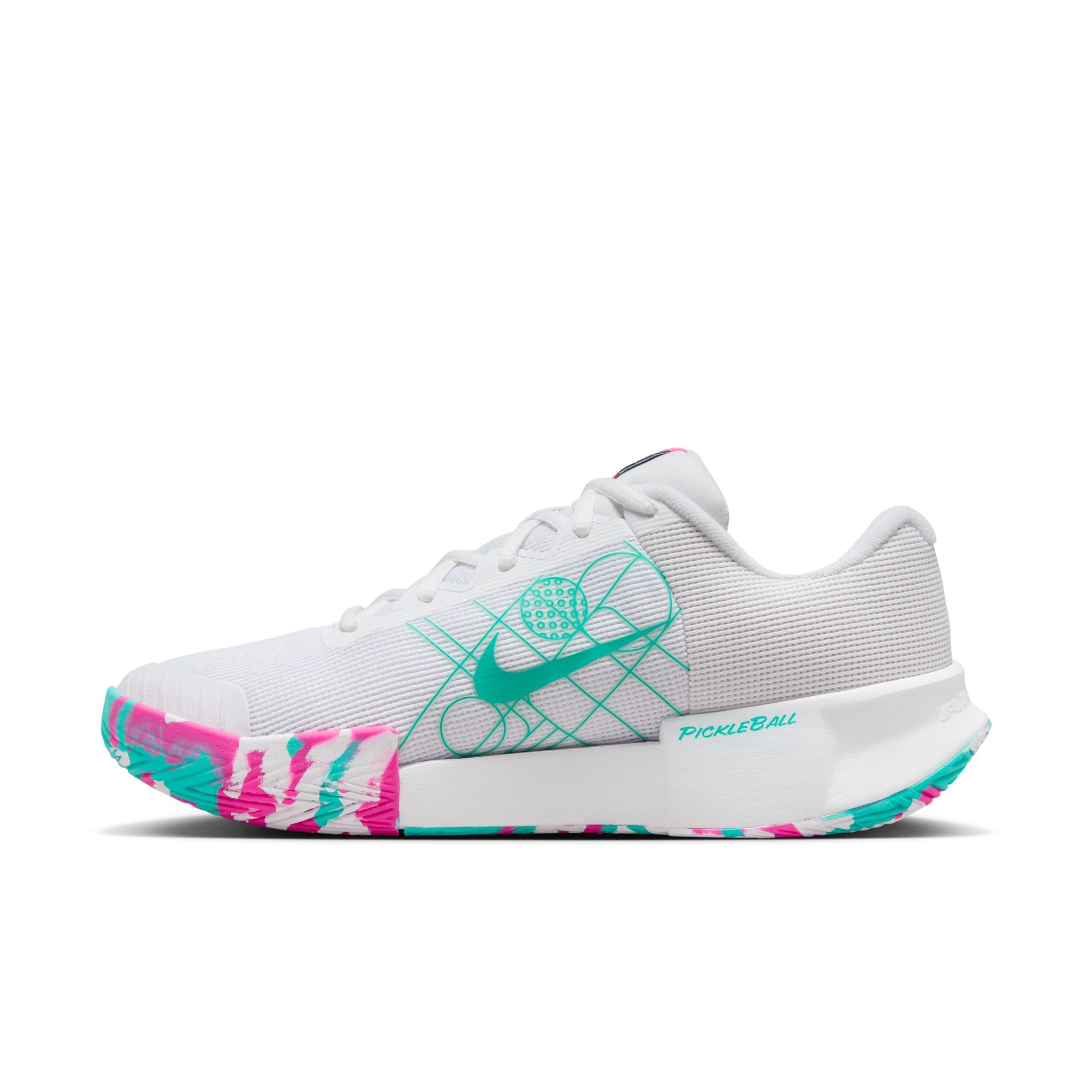 Nike Women's Zoom Challenge Pickleball Shoes in White/Retro-Alchemy Pink