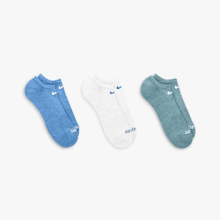Nike Unisex Everyday Plus Cushion Training No-Show Socks (3 Pairs) in Multi-Color (937)