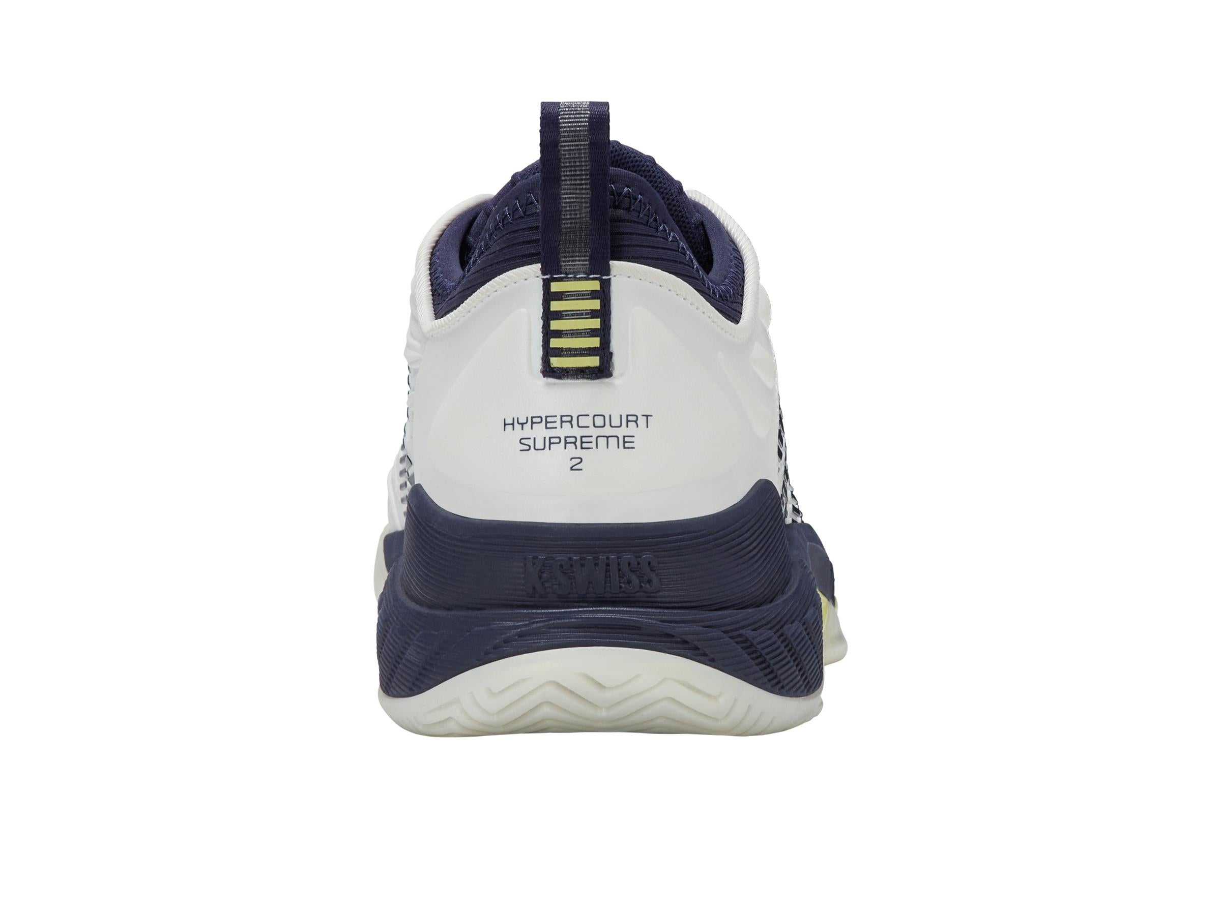K-Swiss Men's Hypercourt Supreme 2 Tennis Shoes in Blanc De Blanc/ Naval Academy/Luminary Green