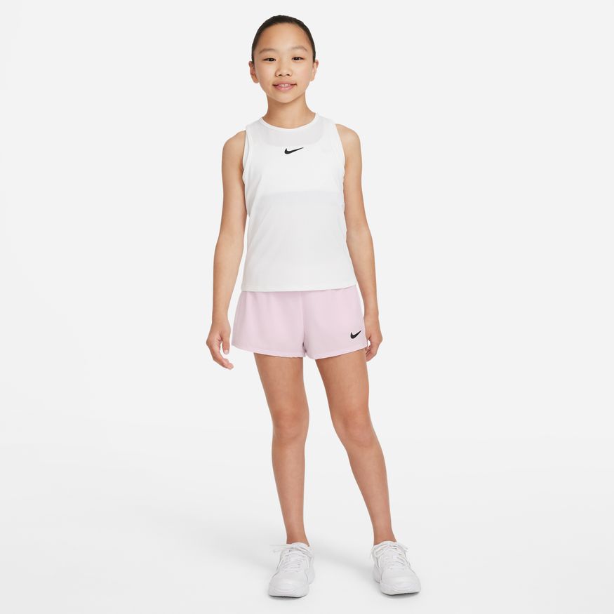 Nike Big Kids' (Girls')  Court Dri-FIT Victory Tennis Shorts in Regal Pink/Regal Pink/(Black)