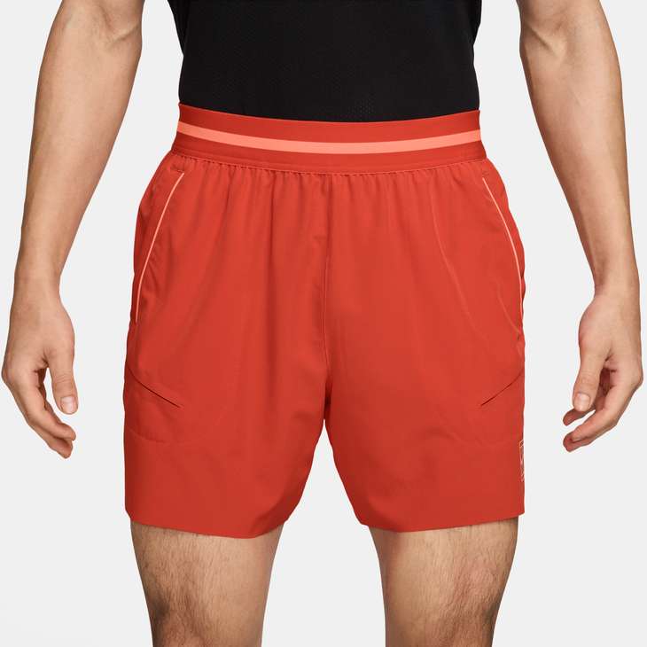 Nike Men's Court Advantage Dri-FIT 6" Tennis Shorts in PICANTE RED/ATOMIC PINK/ATOMIC PINK